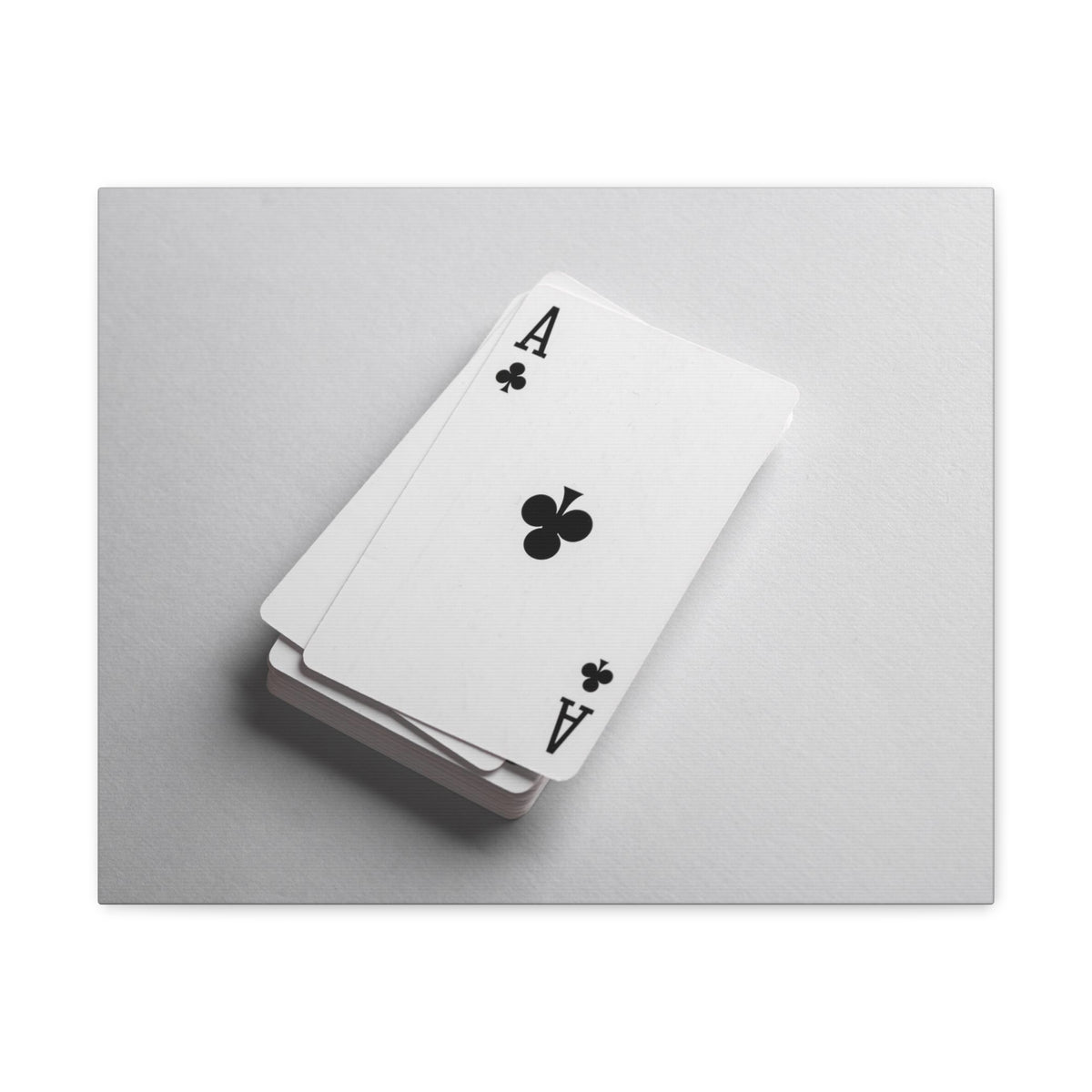 Ace of Clubs On A Playing Card Stack Playing Card Canvas Wall Art for Home Decor Ready-to-Hang-Express Your Love Gifts