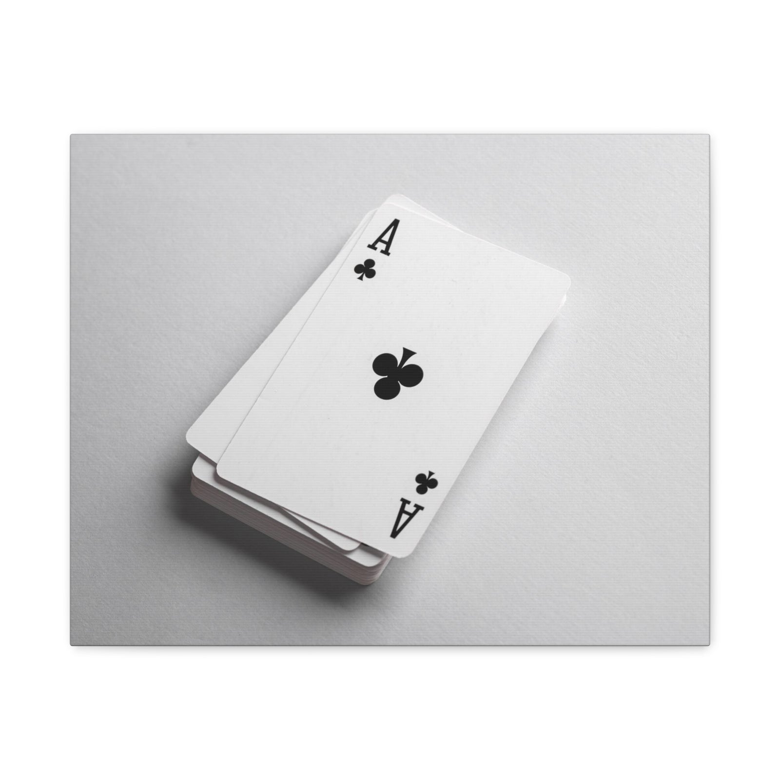 Ace of Clubs On A Playing Card Stack Playing Card Canvas Wall Art for Home Decor Ready-to-Hang-Express Your Love Gifts