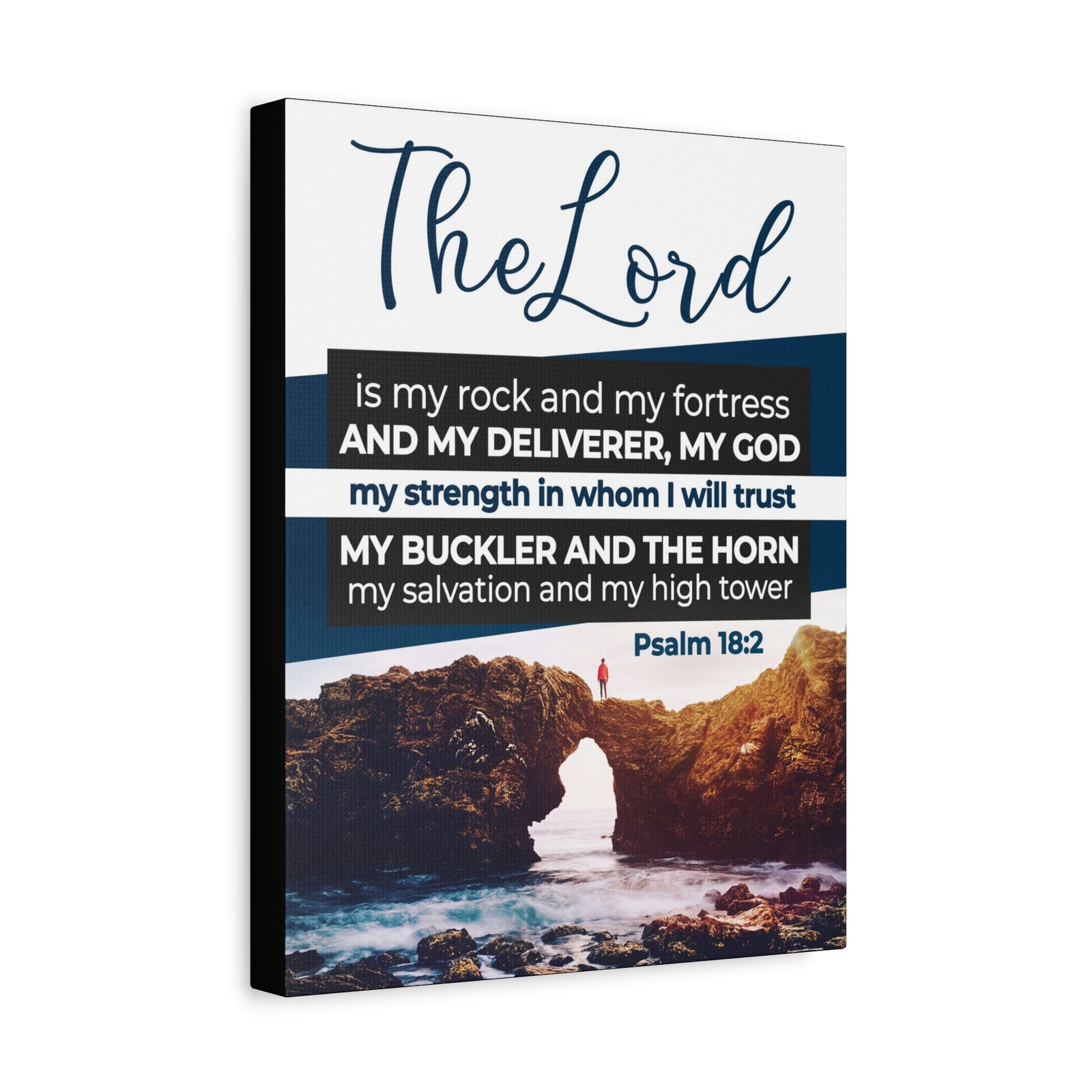 Scripture Canvas The Lord is My Rock Psalm 18:2 KJV Christian Wall Art Bible Verse Print Ready to Hang-Express Your Love Gifts