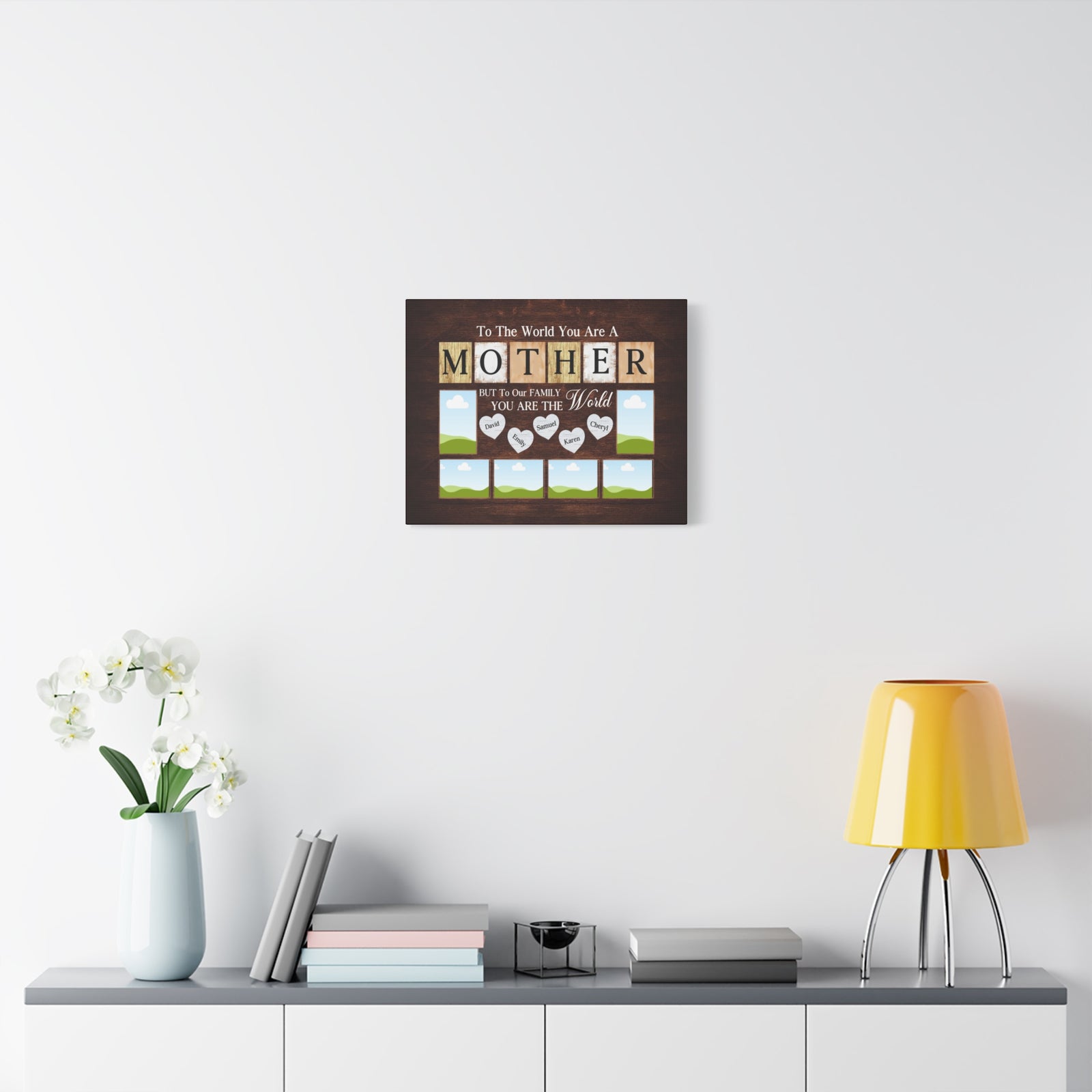 Personalized Mother Family Photo Canvas – “To The World You Are A Mother”-Express Your Love Gifts
