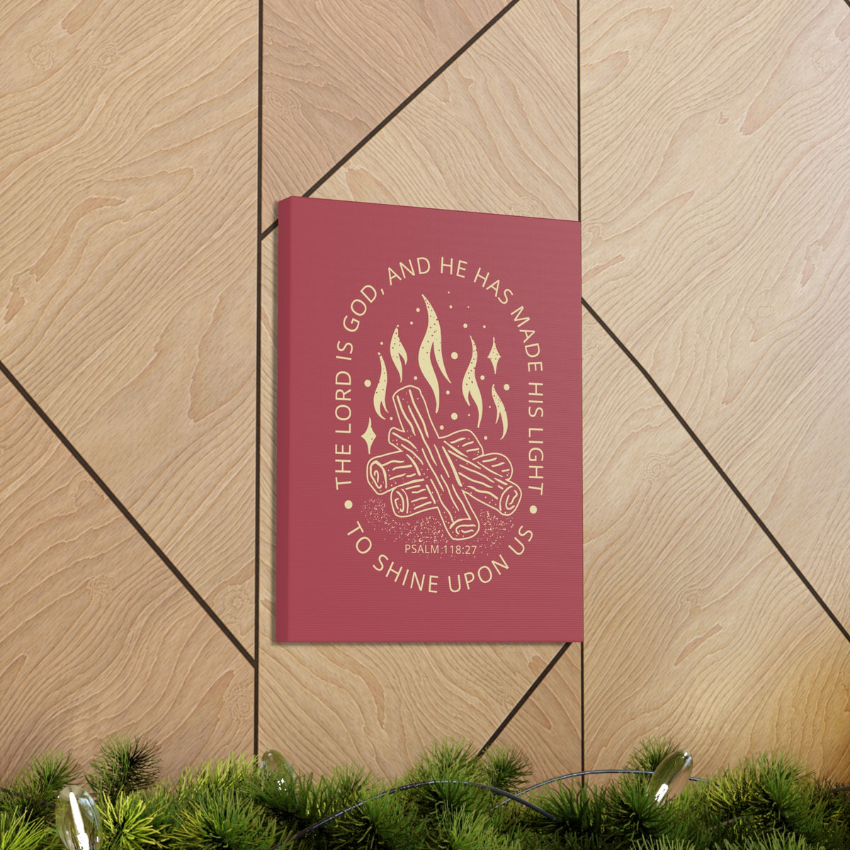Scripture Canvas The Lord Is God Psalm 118:27 Christian Wall Art Bible Verse Print Ready To Hang-Express Your Love Gifts