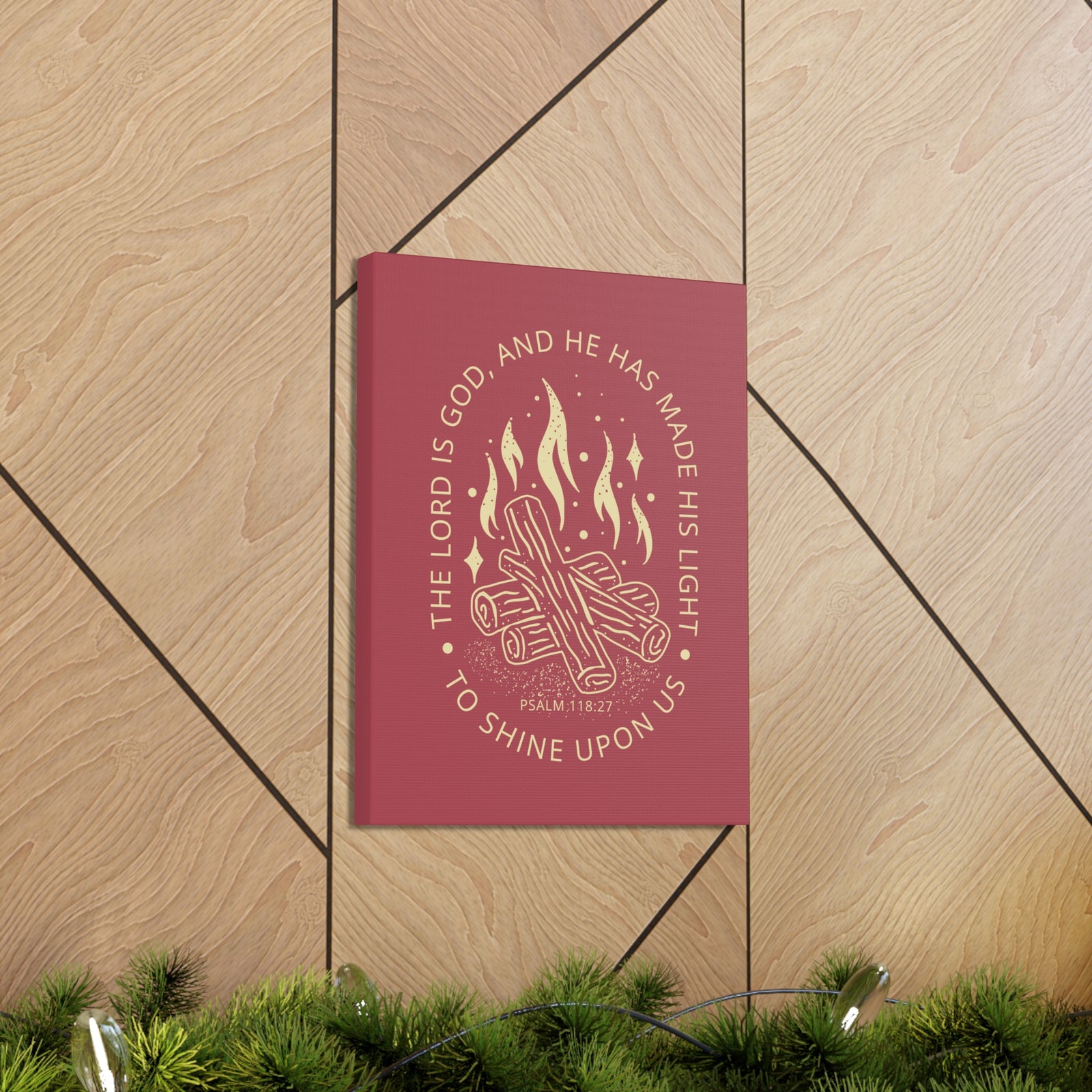 Scripture Canvas The Lord Is God Psalm 118:27 Christian Wall Art Bible Verse Print Ready To Hang-Express Your Love Gifts