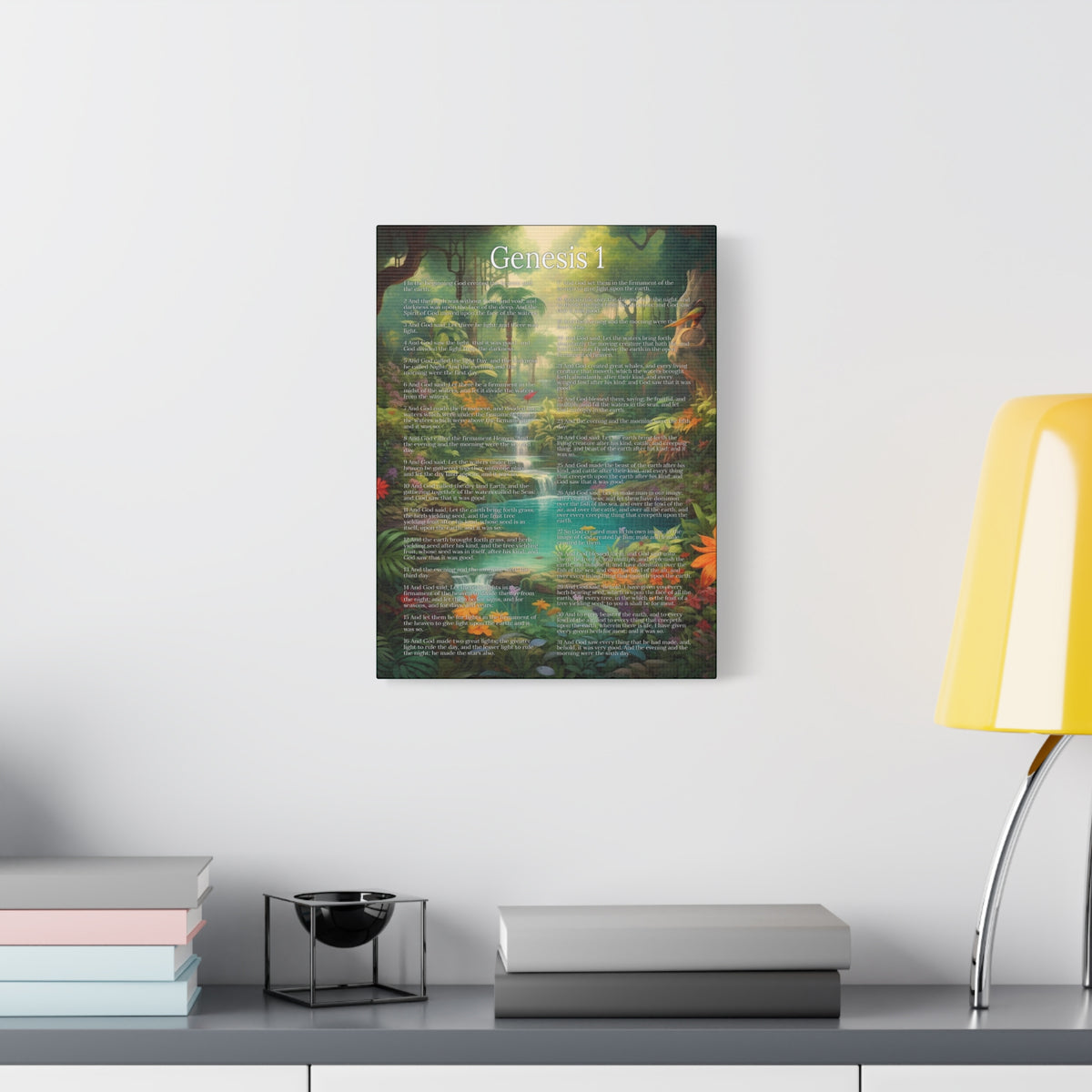 Scripture Walls Genesis 1 Chapter In the Beginning Christian Wall Art Print Ready to Hang Unframed-Express Your Love Gifts