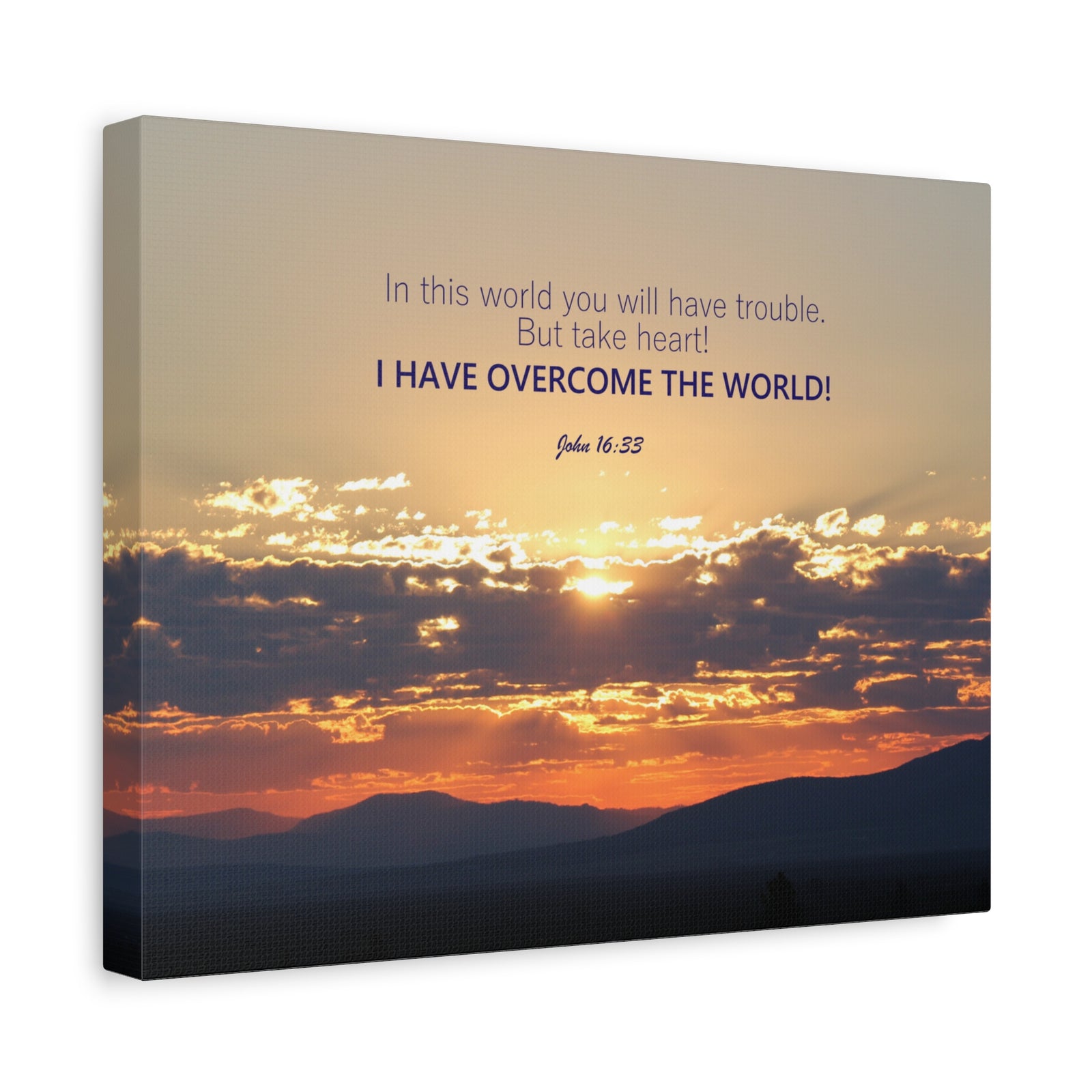 Scripture Walls Overcome The World John 16:33 Bible Verse Canvas Christian Wall Art Ready to Hang-Express Your Love Gifts