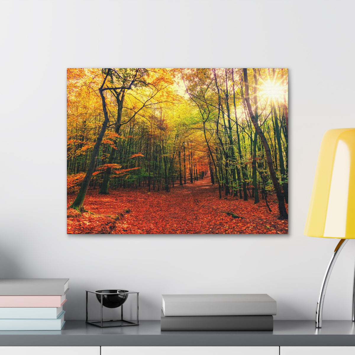 Autumn Forest is Beautiful Forest Floral Nature Photography Canvas Wall Art for Home Decor Ready-to-Hang-Express Your Love Gifts