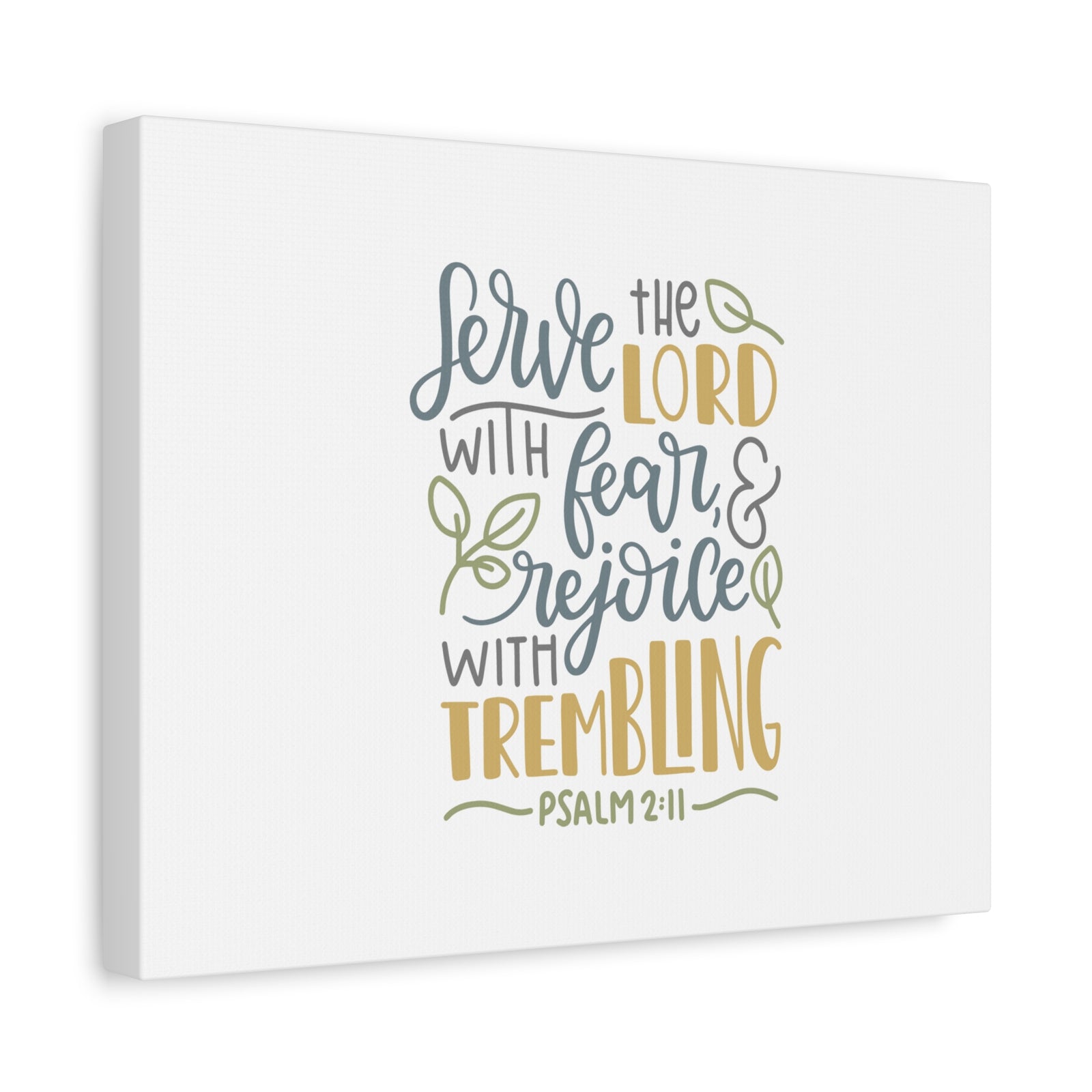 Scripture Canvas Serve The Lord Psalm 2:11 Christian Wall Art Bible Verse Print Ready to Hang-Express Your Love Gifts