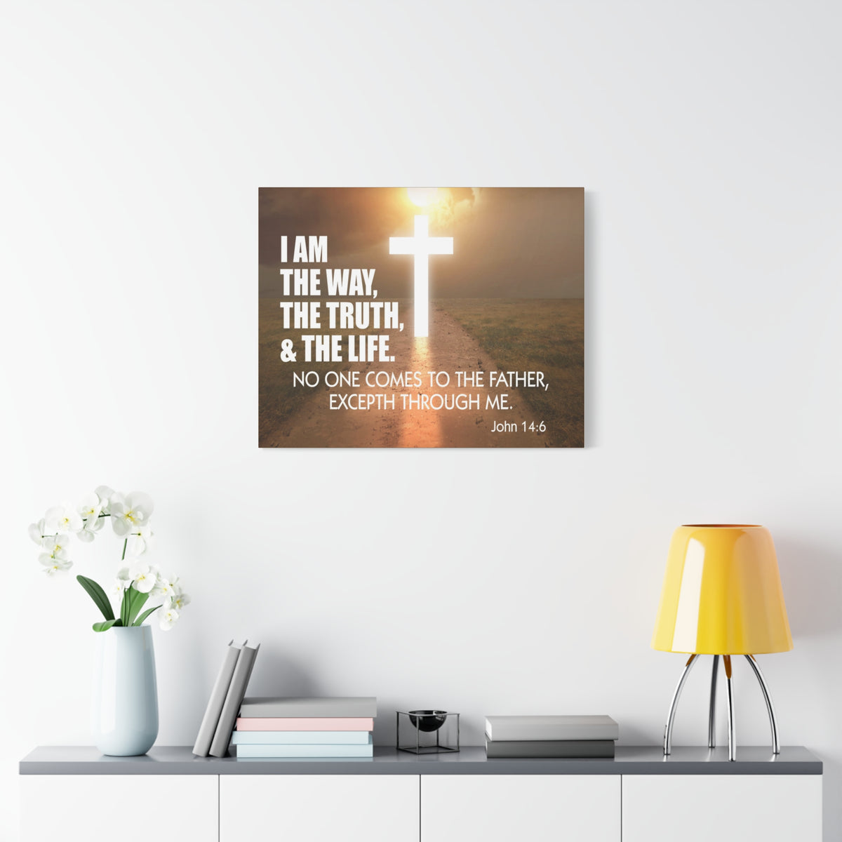 Bible Verse Canvas I Am The Way John 14:6 Wall Art Christian Home Decor-Express Your Love Gifts