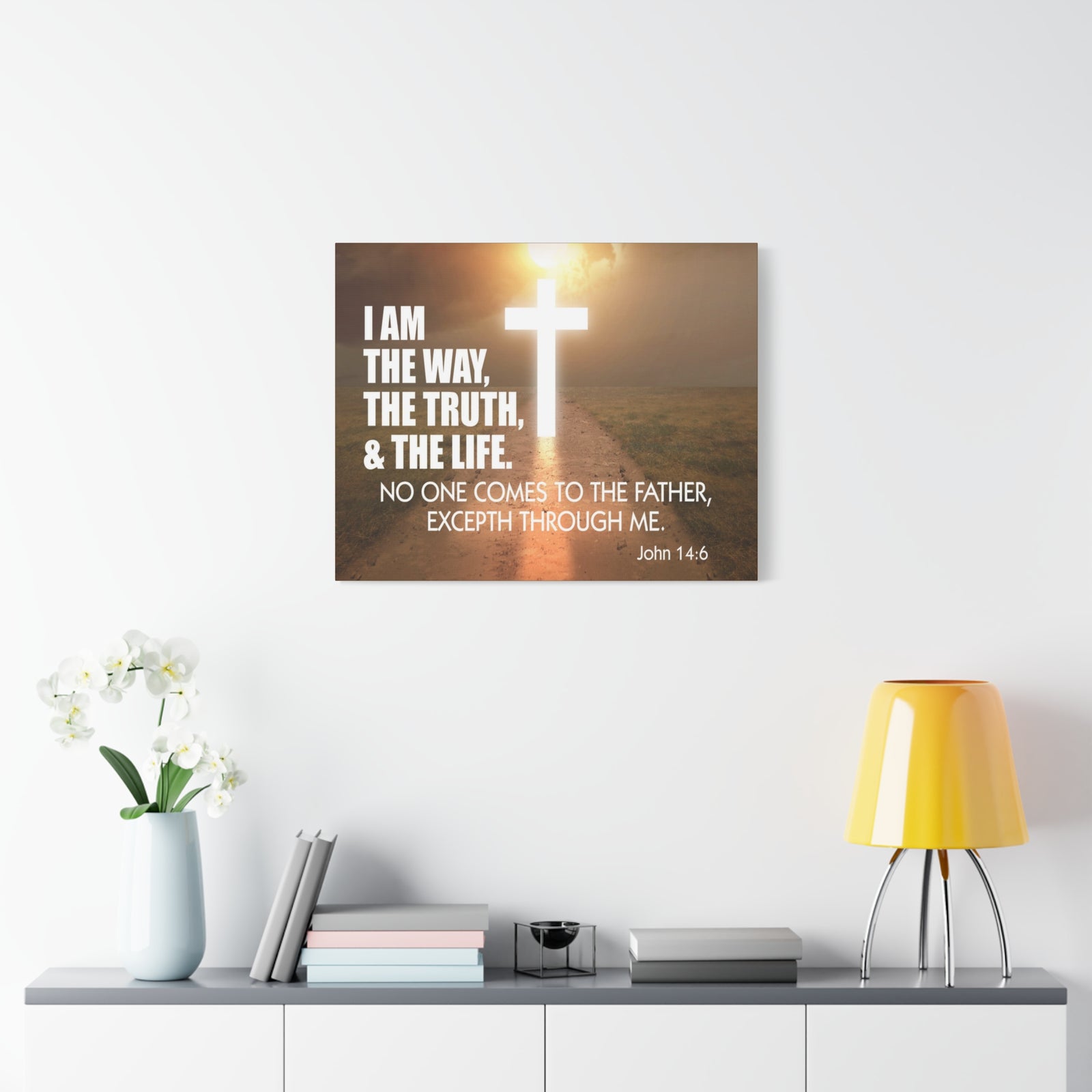 Bible Verse Canvas I Am The Way John 14:6 Wall Art Christian Home Decor-Express Your Love Gifts