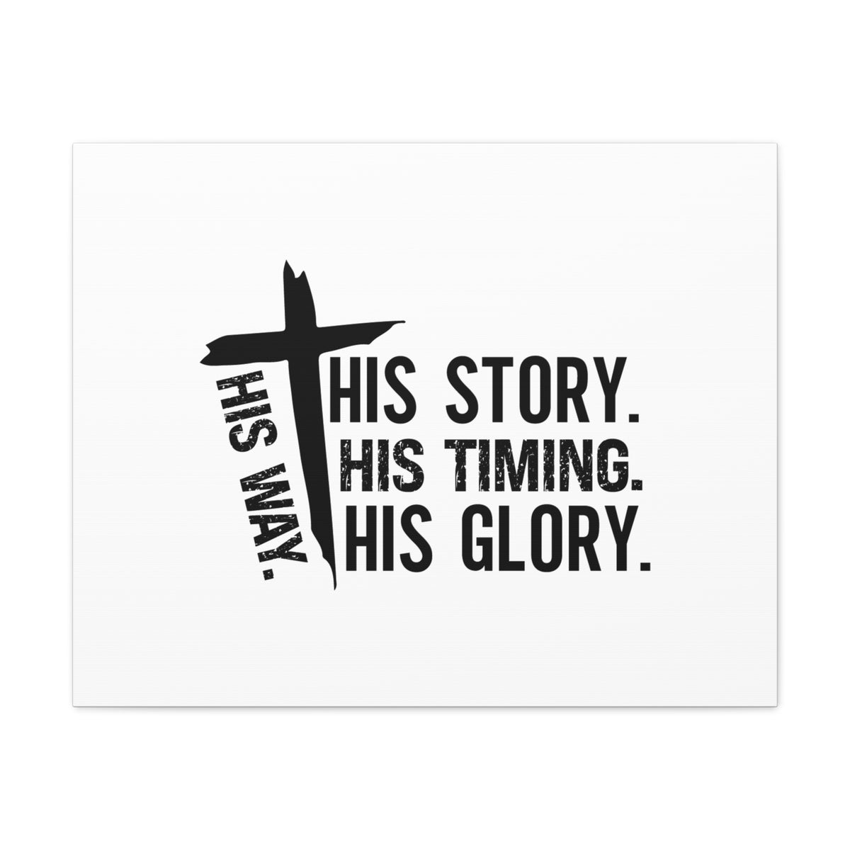 Scripture Canvas His Way Cross Psalm 37:5 Christian Wall Art Bible Verse Print Ready to Hang-Express Your Love Gifts
