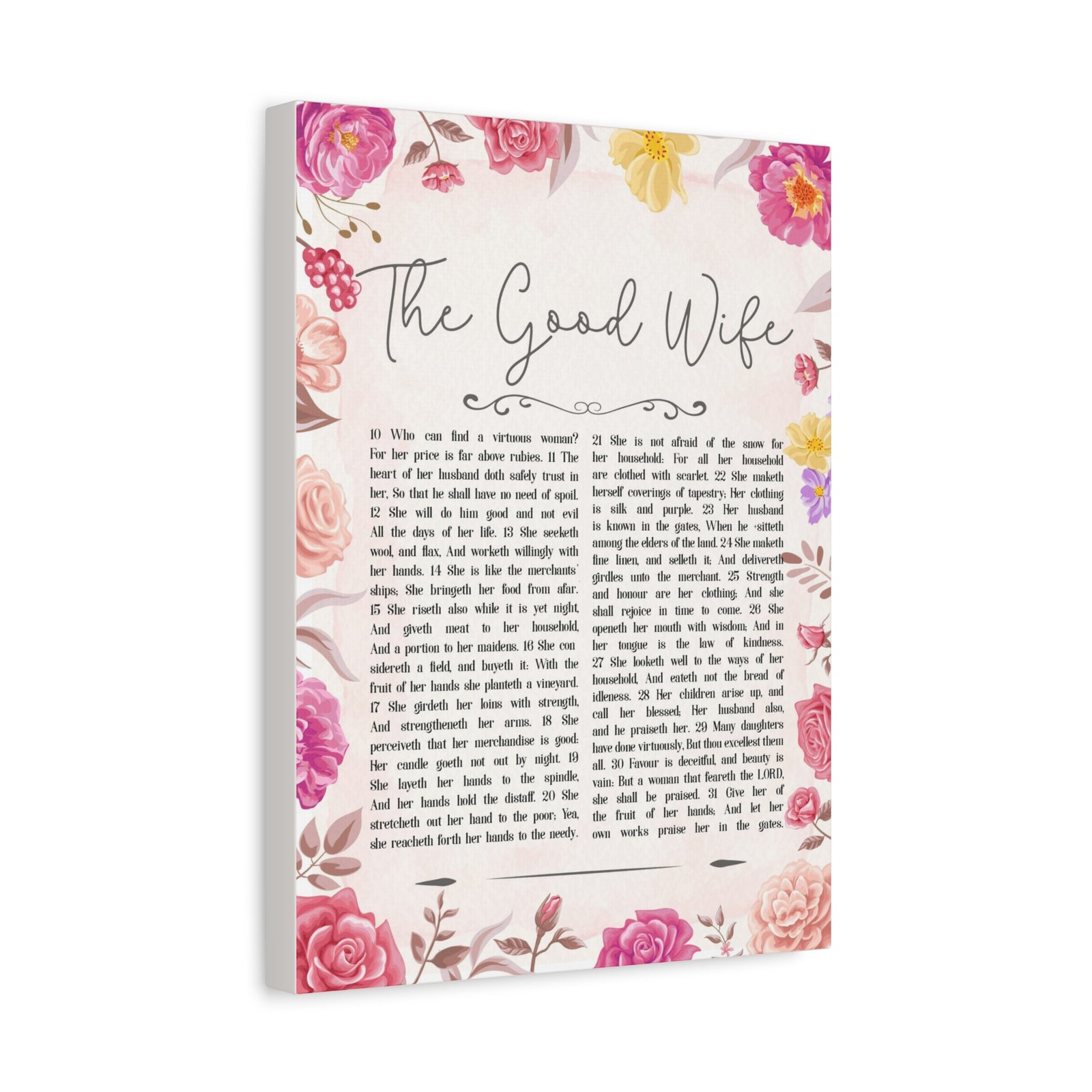 Scripture Walls Proverbs 31:10-31 Good Wife Bible Verse Canvas Christian Wall Art Ready to Hang-Express Your Love Gifts