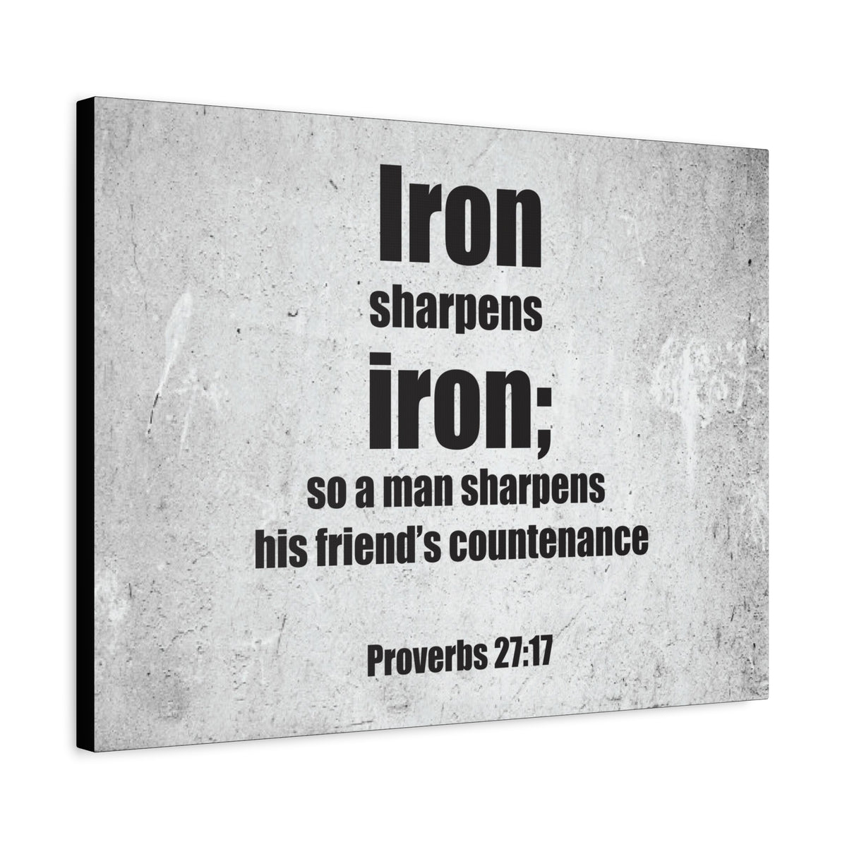 Scripture Canvas Iron Sharpens Iron Proverbs 27:17 Christian Wall Art Bible Verse Print Ready to Hang-Express Your Love Gifts