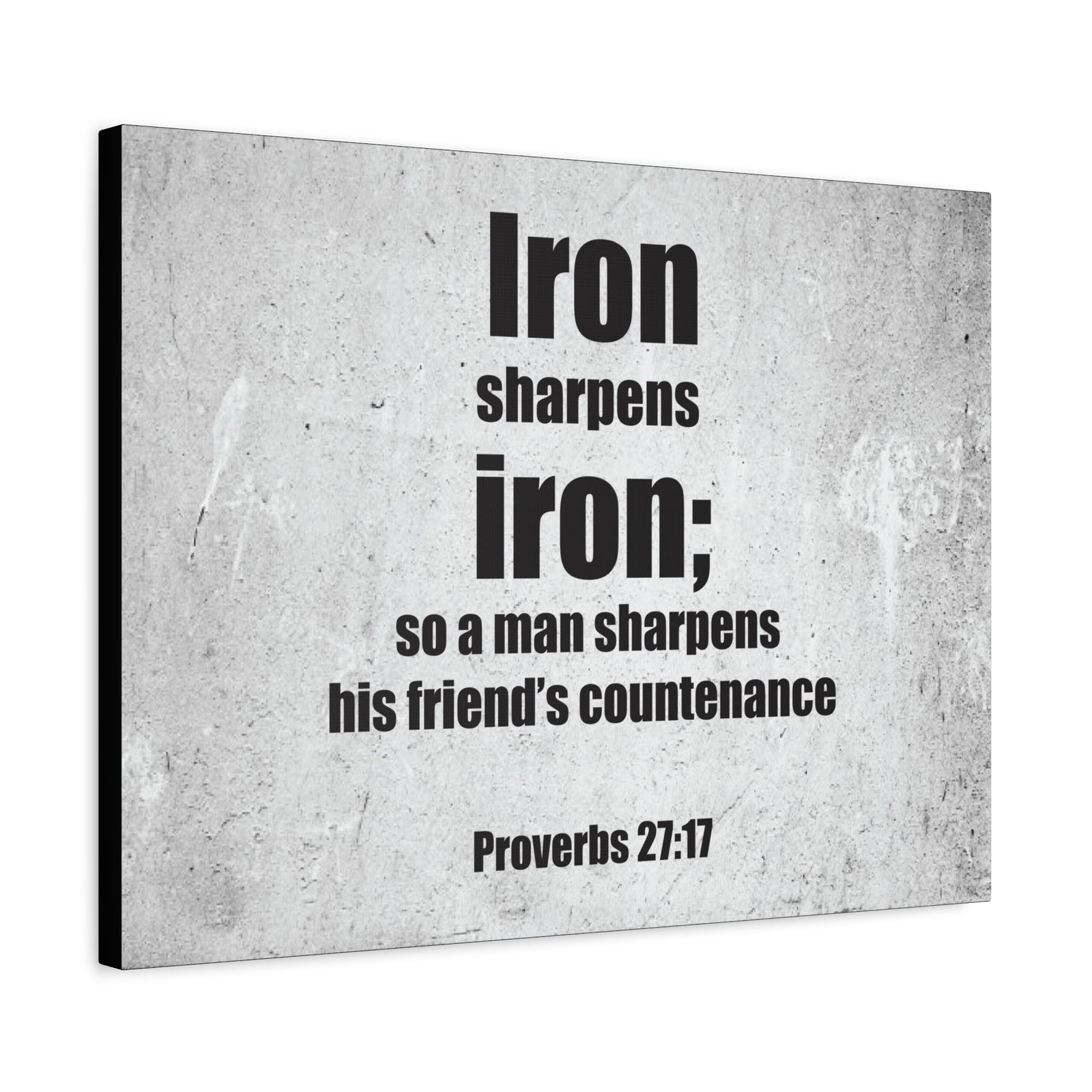 Scripture Canvas Iron Sharpens Iron Proverbs 27:17 Christian Wall Art Bible Verse Print Ready to Hang-Express Your Love Gifts