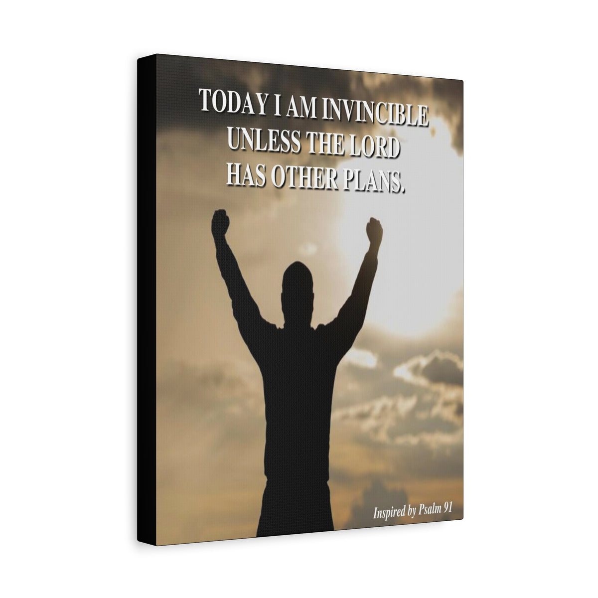 Scripture Walls Today I Am Invincible Canvas Psalm 91 Bible Verse Canvas Christian Wall Art Ready to Hang-Express Your Love Gifts