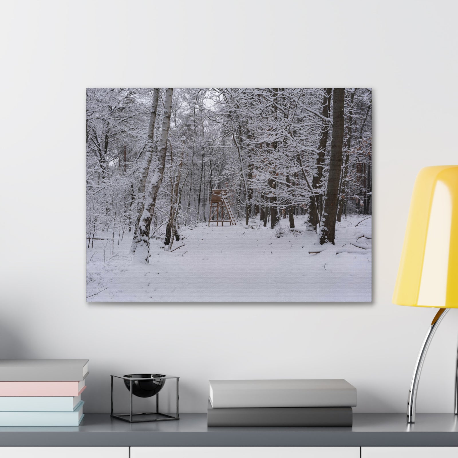 Forest Winter Tree Snow Nature Wilderness Photography Canvas Wall Art for Home Decor Ready-to-Hang-Express Your Love Gifts