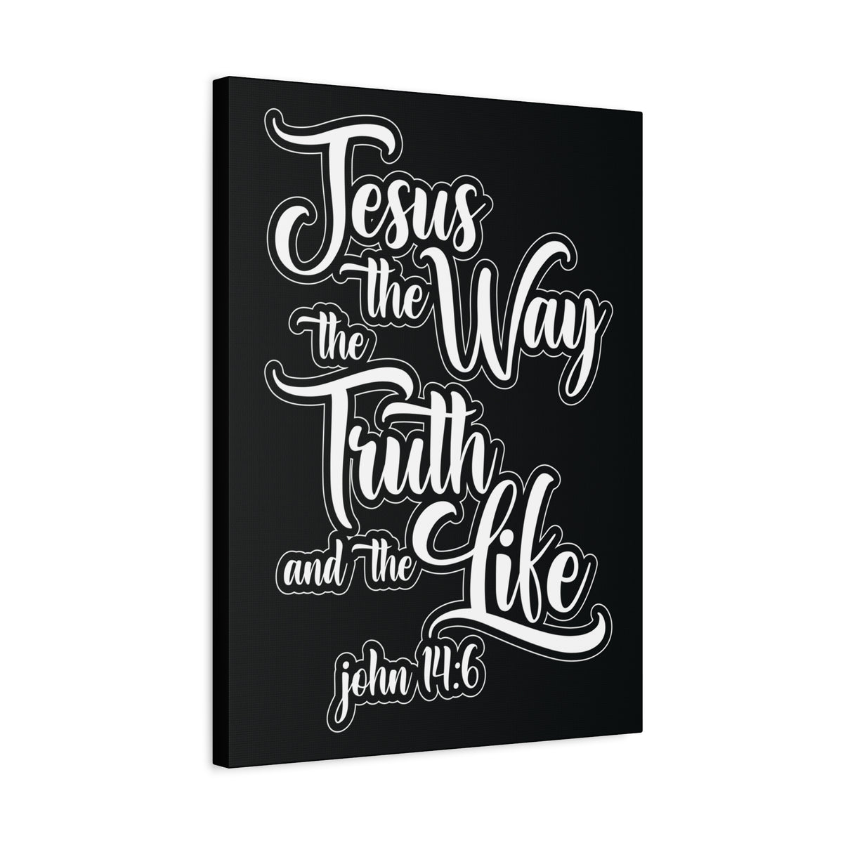 Scripture Walls Jesus The Way The Truth And The Life John 14:6 Black and White Bible Verse Canvas Christian Wall Art Ready To Hang-Express Your Love Gifts