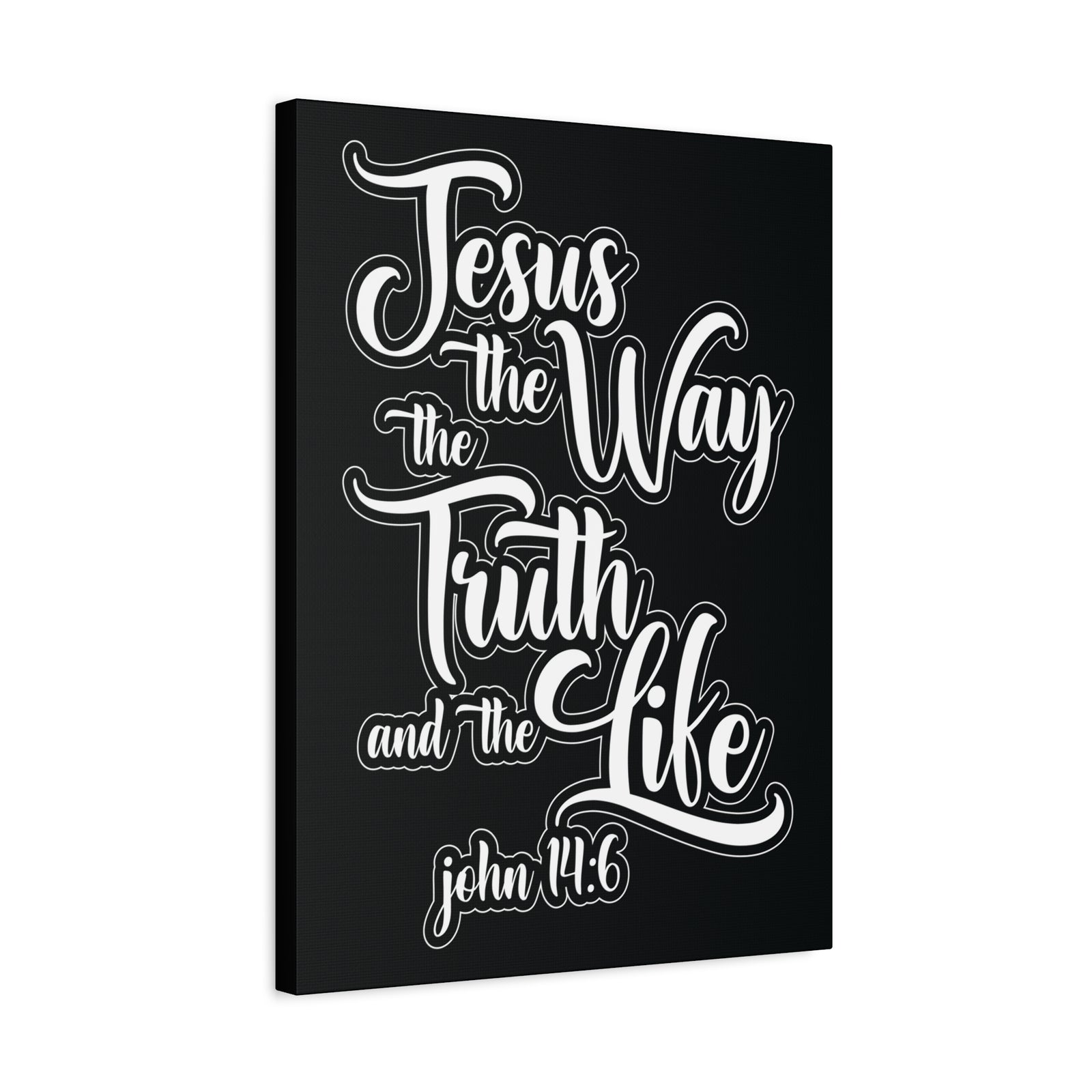 Scripture Walls Jesus The Way The Truth And The Life John 14:6 Black and White Bible Verse Canvas Christian Wall Art Ready To Hang-Express Your Love Gifts
