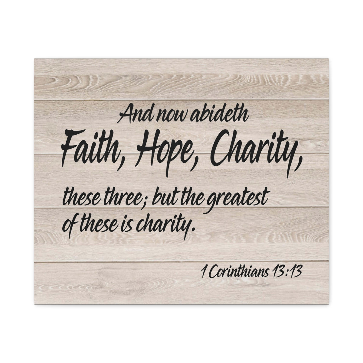 Bible Verse Canvas Faith Hope Charity 1 Corinthians 13:13 Wall Art Christian Home Decor-Express Your Love Gifts