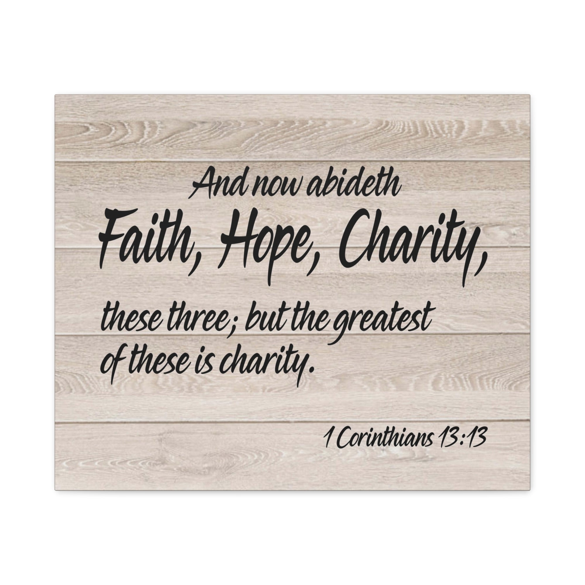 Bible Verse Canvas Faith Hope Charity 1 Corinthians 13:13 Wall Art Christian Home Decor-Express Your Love Gifts