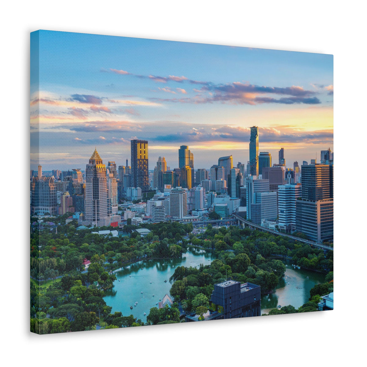 Bangkok Daytime Skyline Canvas Artwork High-Quality Breathtaking Stunning Cityscape for Home Decor Ready to Hang-Express Your Love Gifts