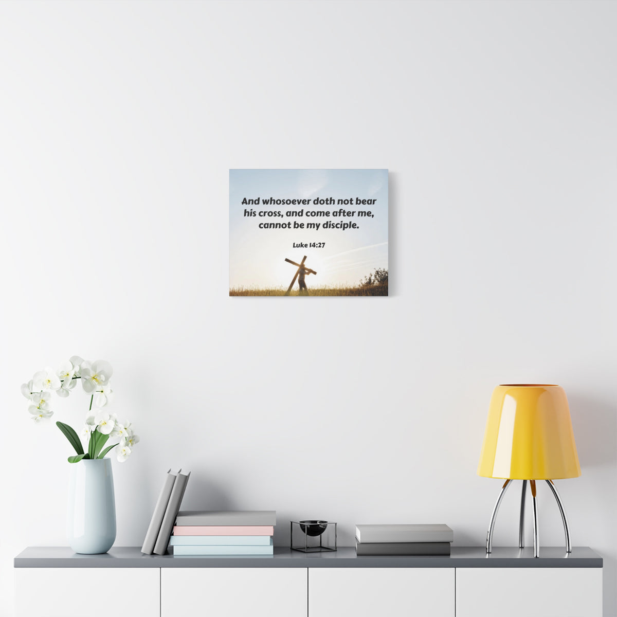 Scripture Walls Cross Luke 14:27 Bible Verse Canvas Christian Wall Art Ready to Hang-Express Your Love Gifts
