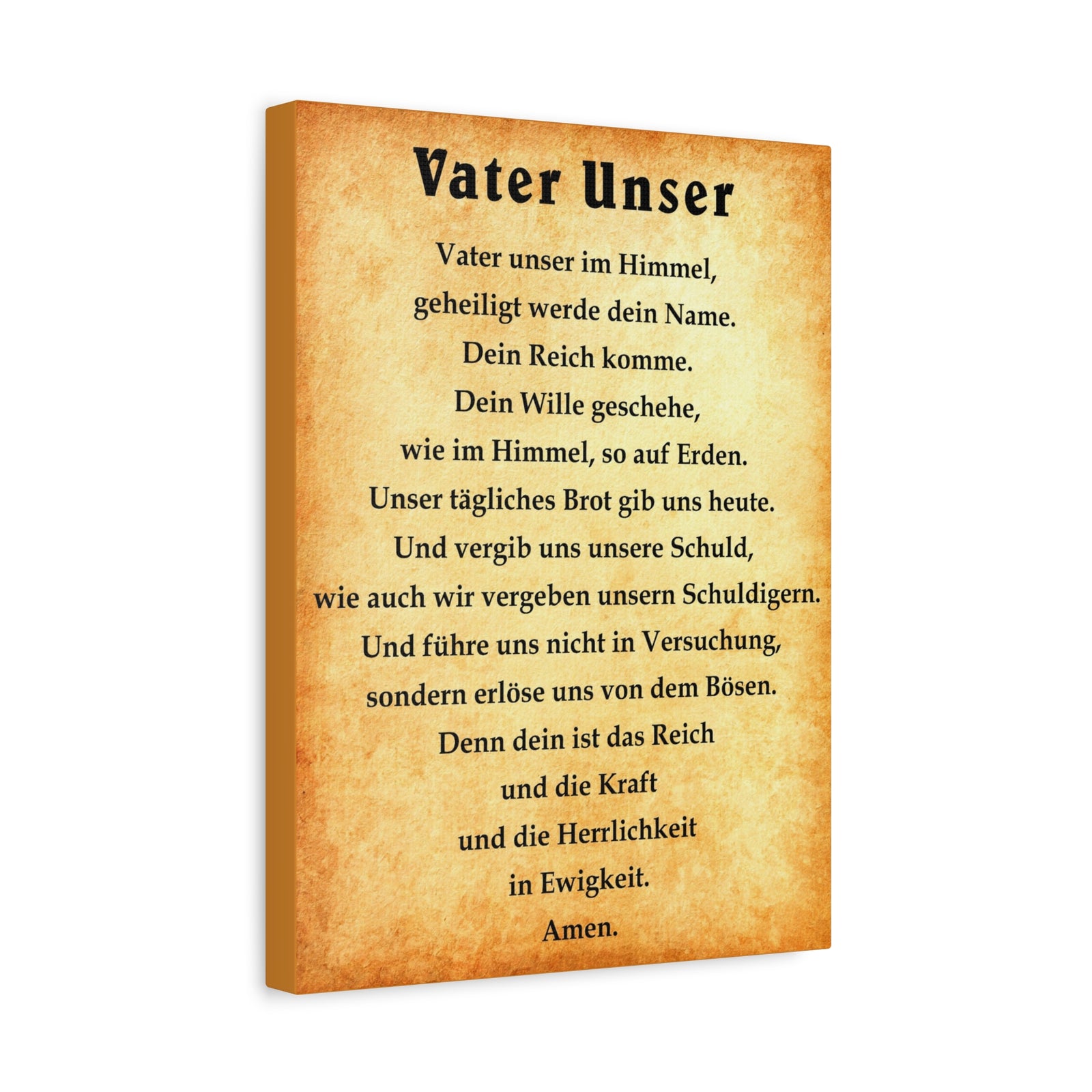 Scripture Walls Lord's Prayer Vater Unser German Gold Bible Verse Canvas Christian Wall Art Ready to Hang Unframed-Express Your Love Gifts