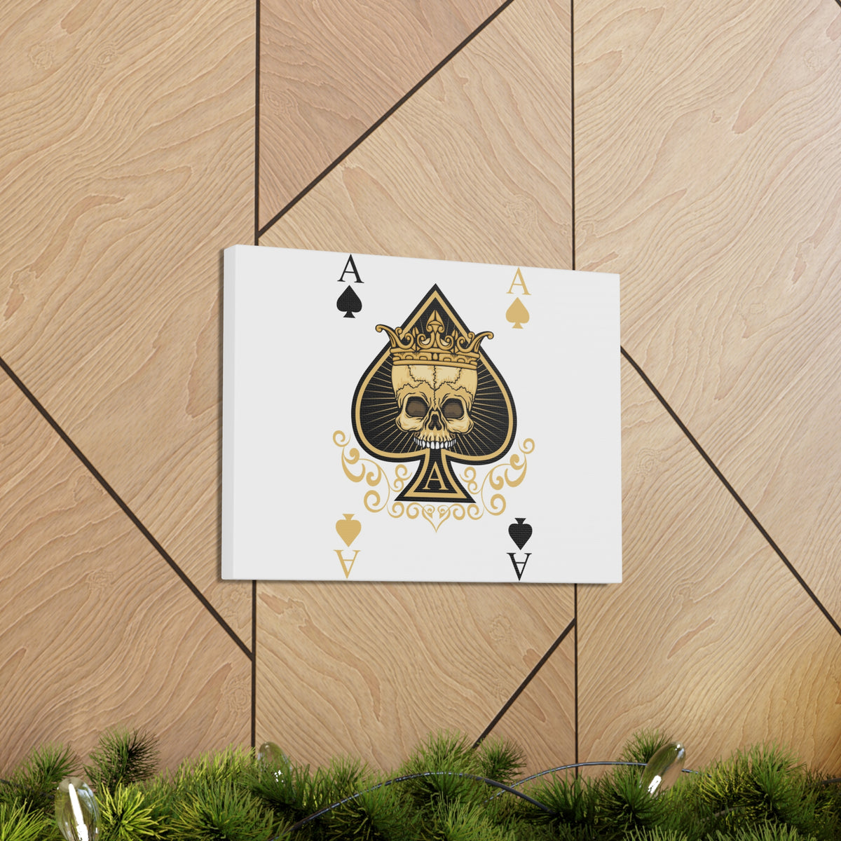 Gothic Ace Of Spades Playing Card Canvas Wall Art for Home Decor Ready-to-Hang-Express Your Love Gifts