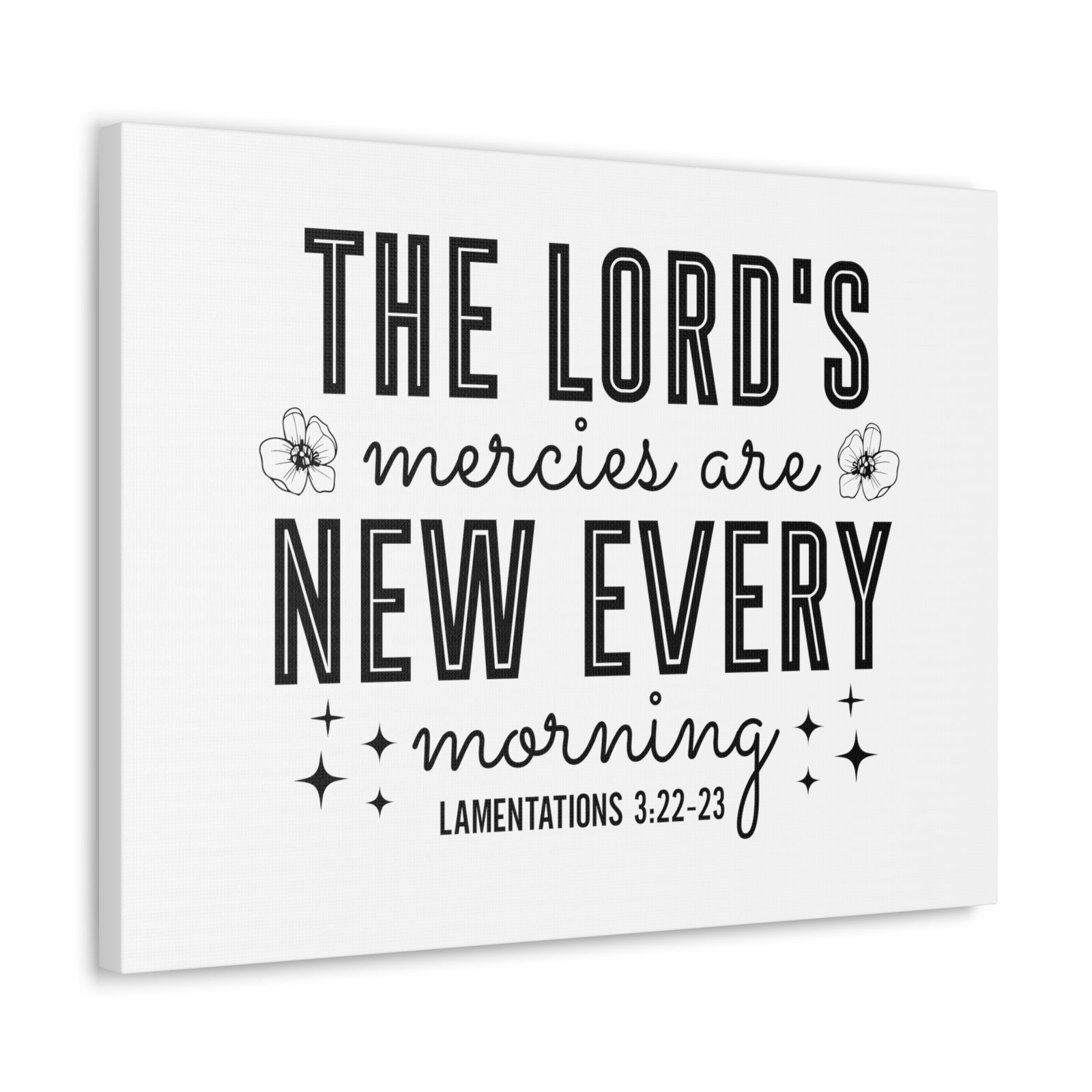 Scripture Walls Lamentations 3:22-23 New Every Morning Bible Verse Canvas Christian Wall Art Ready to Hang Unframed-Express Your Love Gifts