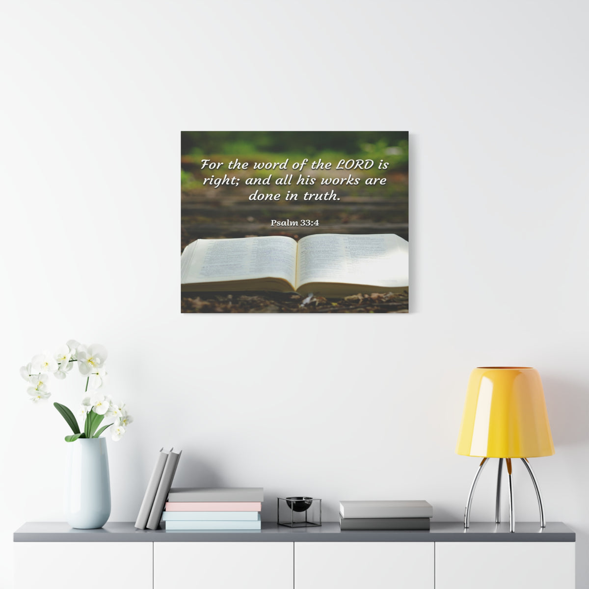 Scripture Canvas Done In Truth Psalms 33:4 Christian Wall Art Bible Verse Print Ready to Hang-Express Your Love Gifts
