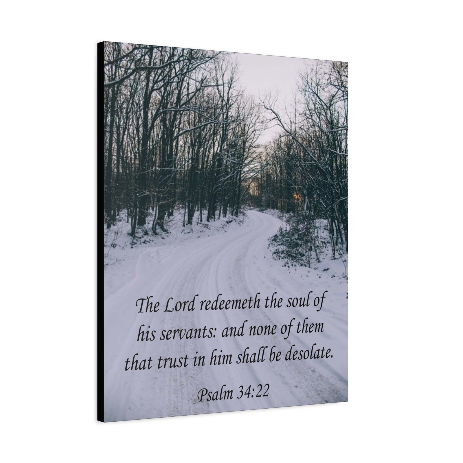 Bible Verse Canvas The Lord Redeemeth The Soul Psalm 34:22 Christian Home Décor Wall Art Scripture Ready to Hang Faith Print-Express Your Love Gifts