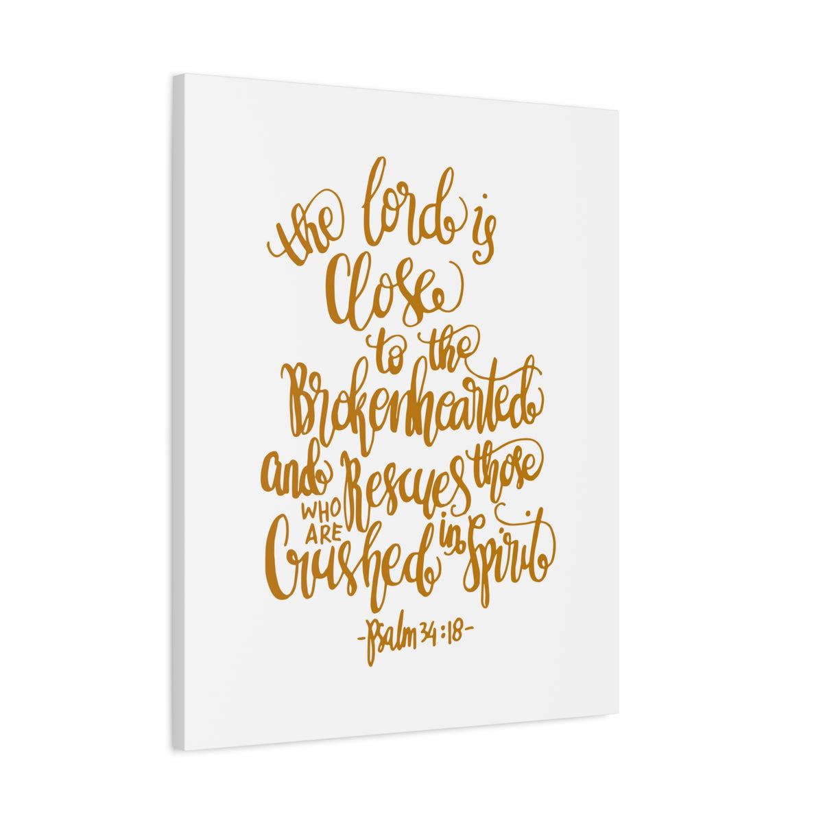 Scripture Canvas The Lord Is Close Psalm 34:18 Christian Wall Art Bible Verse Print Ready To Hang-Express Your Love Gifts
