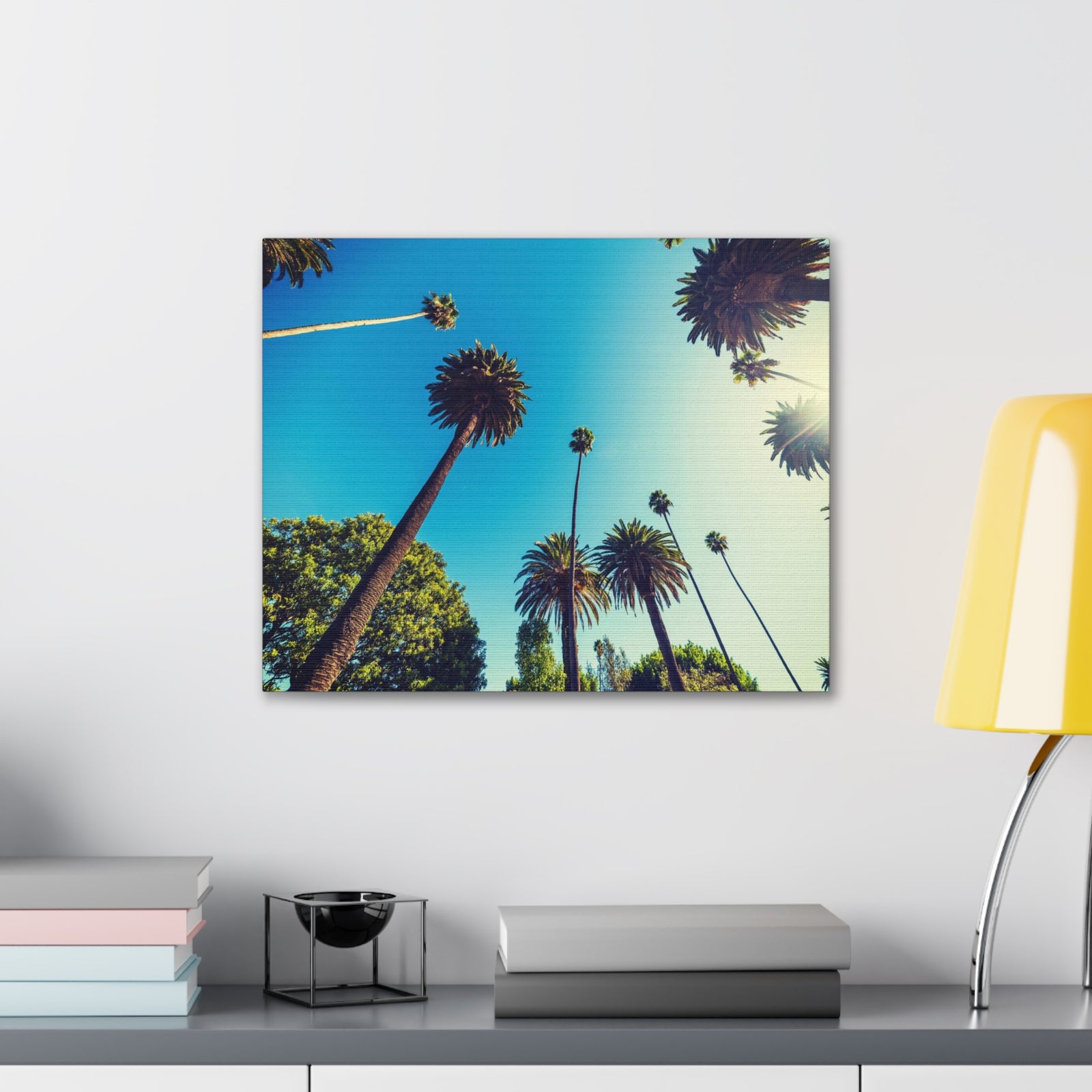 Los Angeles Sky Palm Trees Nature Wilderness Photography Canvas Wall Art for Home Decor Ready-to-Hang-Express Your Love Gifts