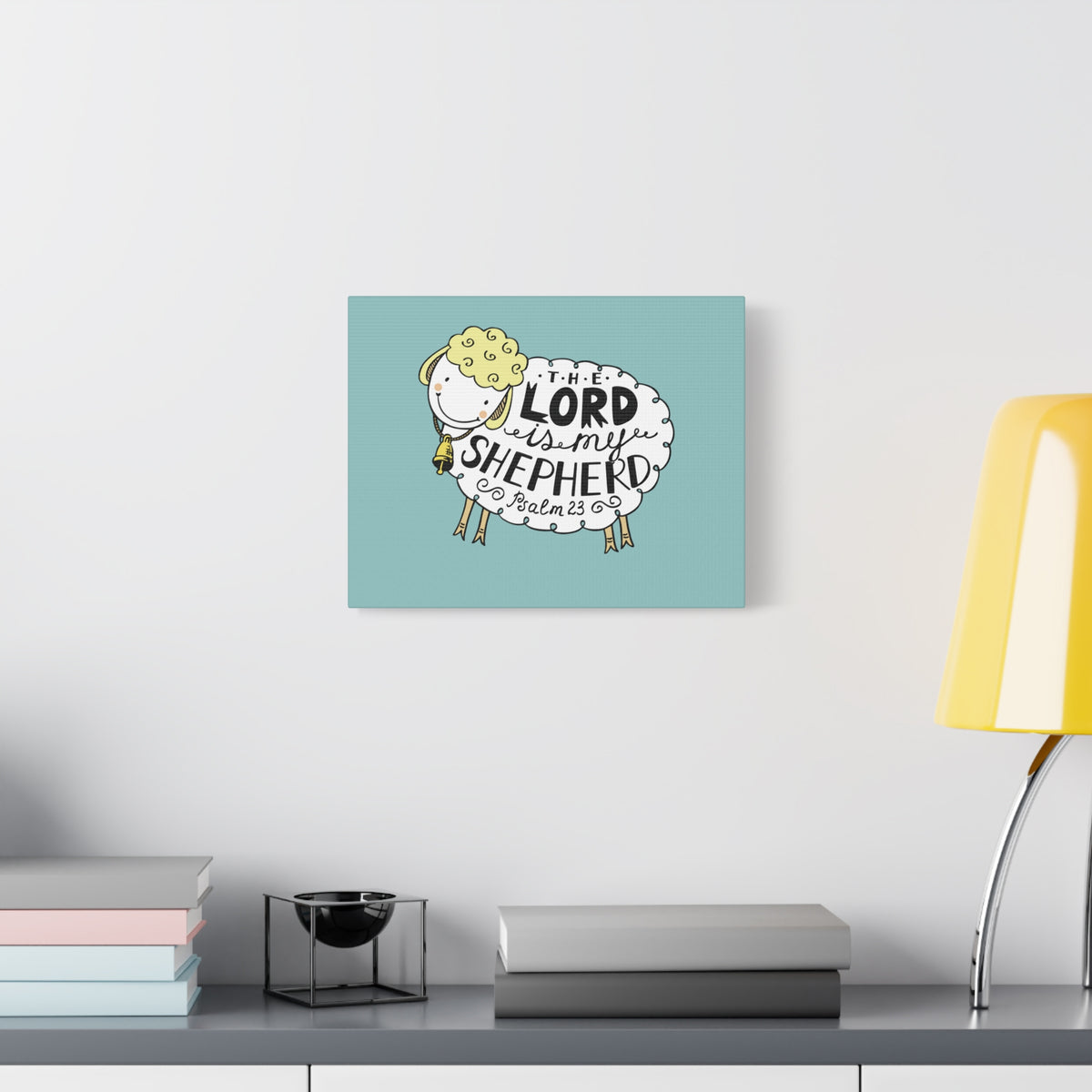 Scripture Canvas My Shepherd Sheep Psalm 23 Christian Wall Art Bible Verse Print Ready to Hang-Express Your Love Gifts