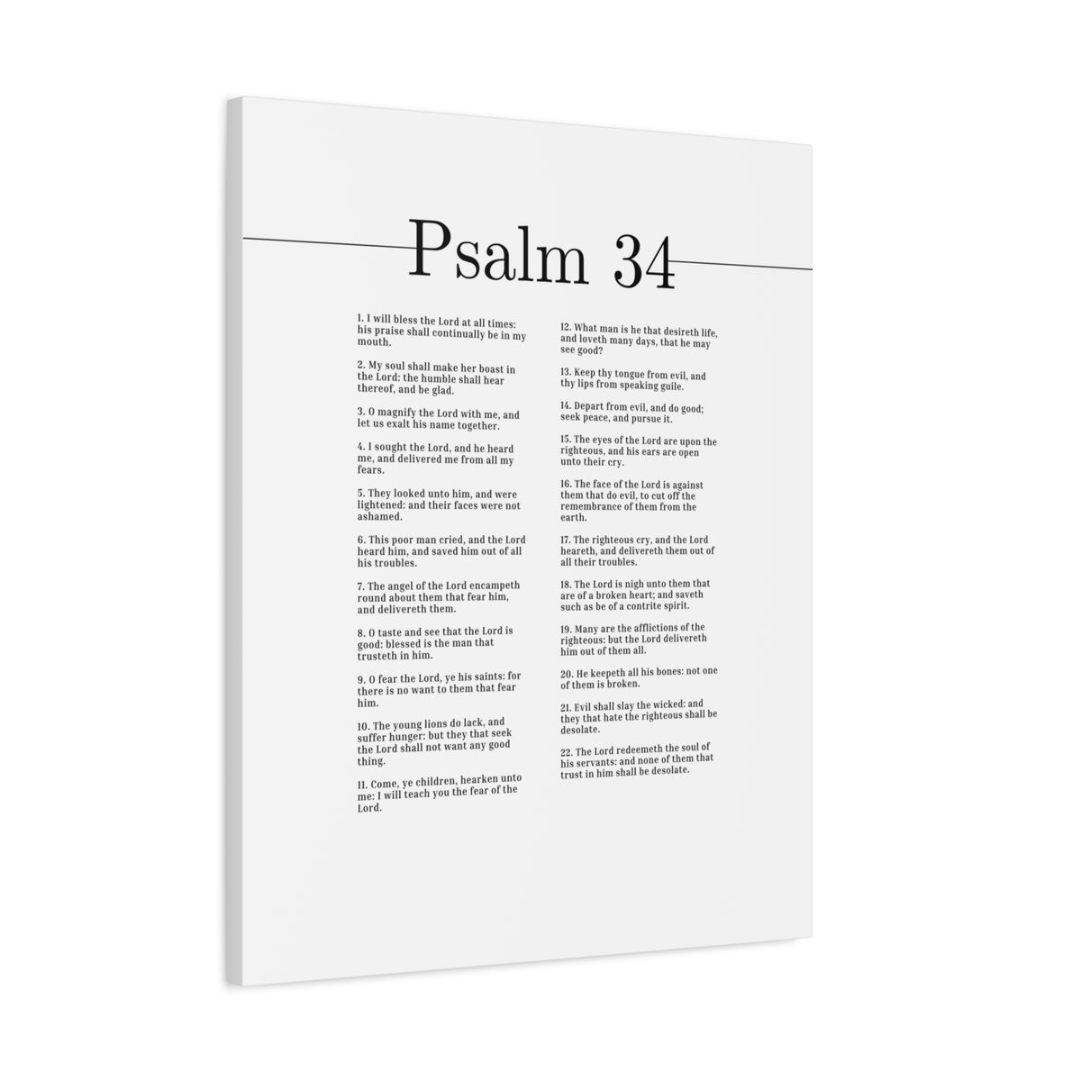 Scripture Canvas The Angel Of The Lord Psalm 34 Christian Wall Art Bible Verse Print Ready to Hang-Express Your Love Gifts