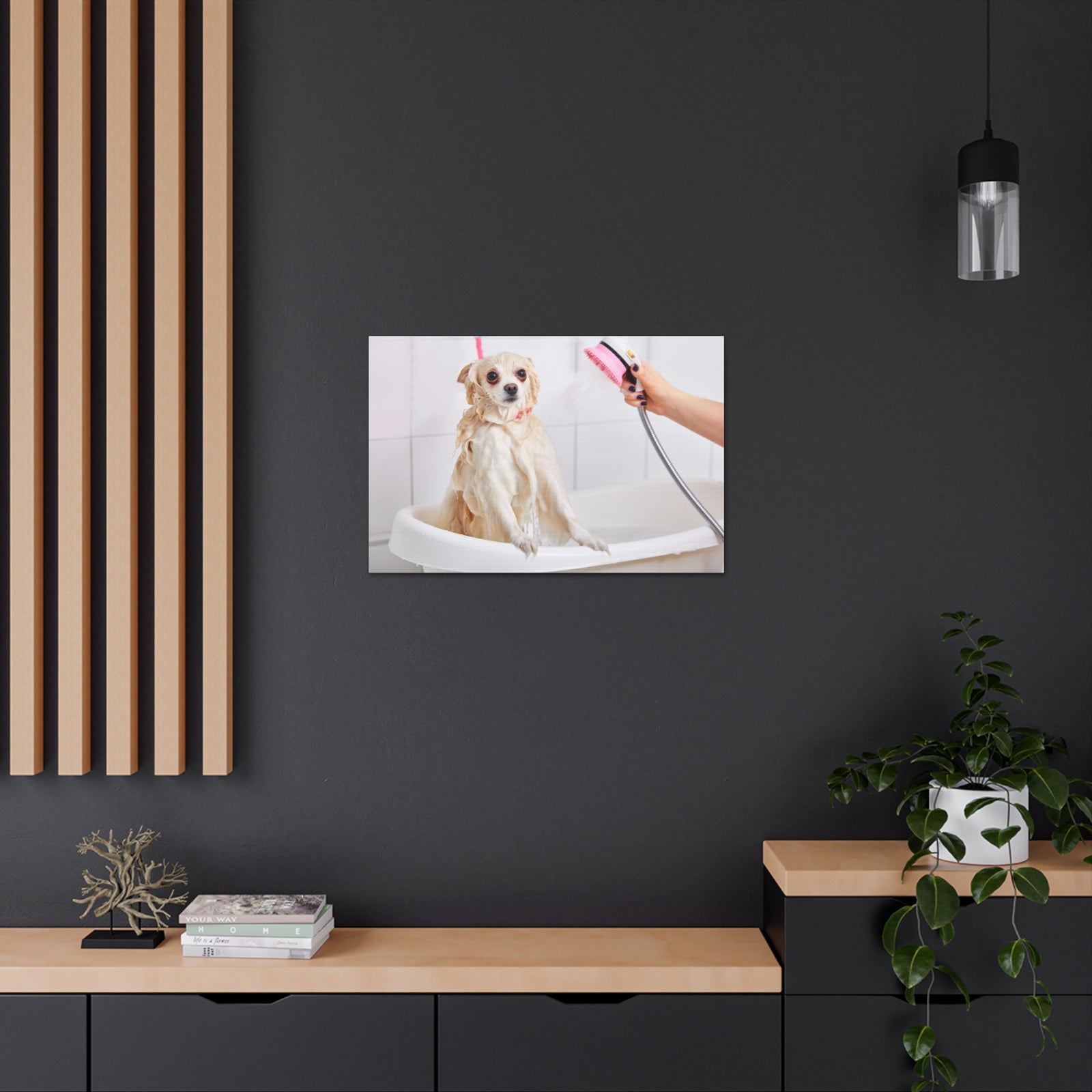 Cute Maltese Bath Canvas Wall Art for Home Decor Ready-to-Hang-Express Your Love Gifts