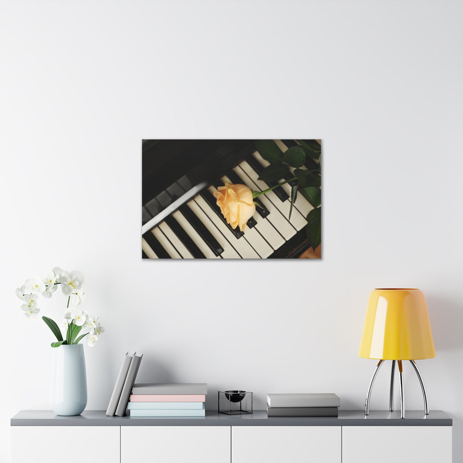 Piano Rose Music Lover's Delight Piano Keyboard Canvas Wall Art for Home Decor Ready-to-Hang-Express Your Love Gifts
