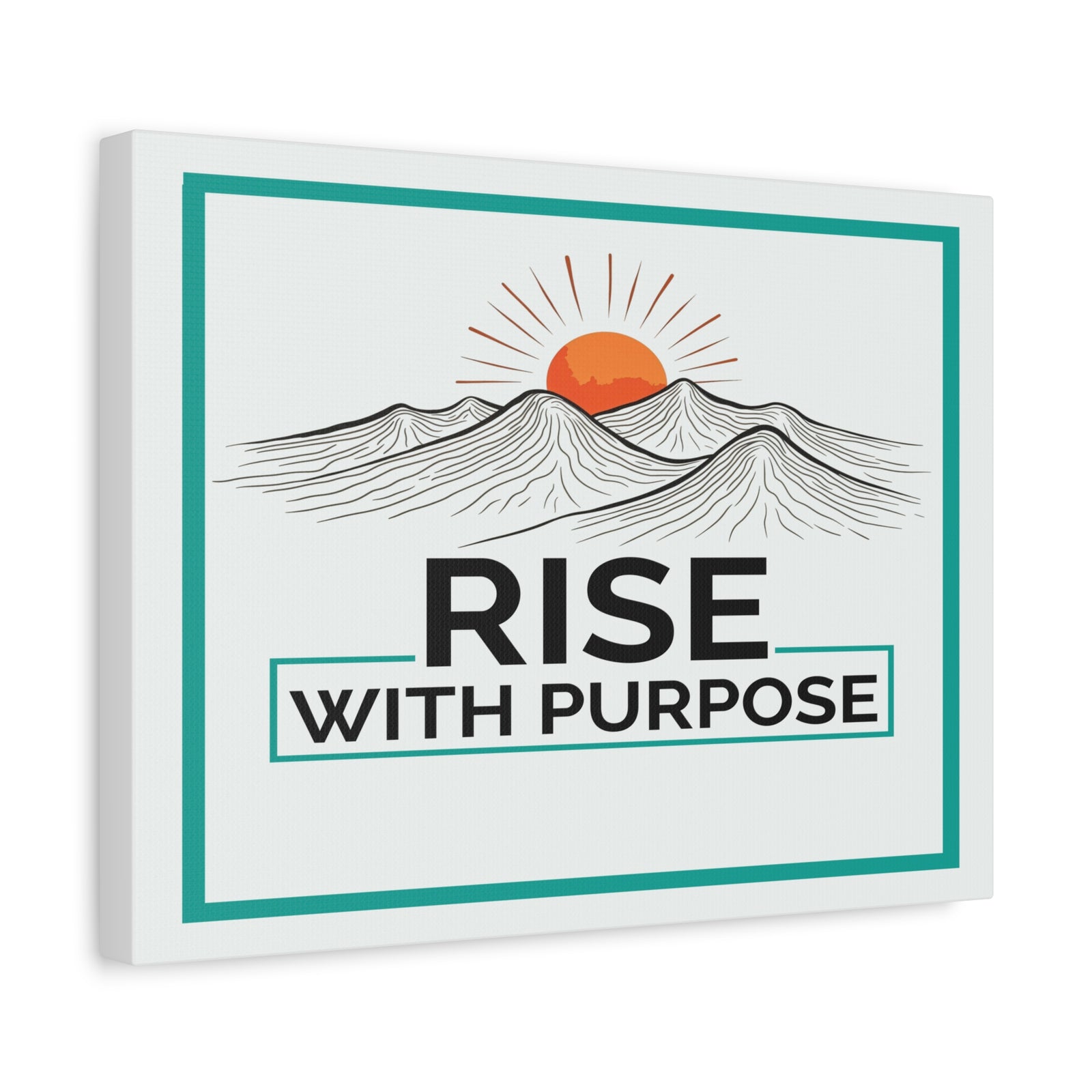 Rise With Purpose Inspirational Motivational Quote Canvas Wall Art for Home Decor Ready-to-Hang-Express Your Love Gifts