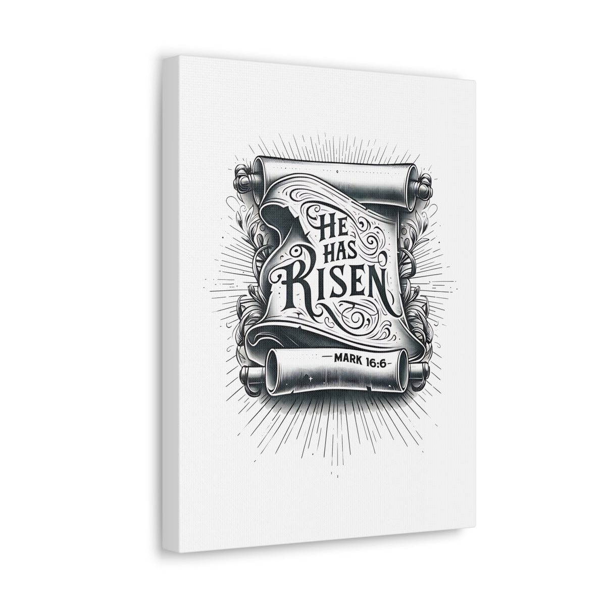 Scripture Walls Mark 16:6 He Has Risen Bible Verse Canvas Christian Wall Art Ready to Hang Unframed-Express Your Love Gifts