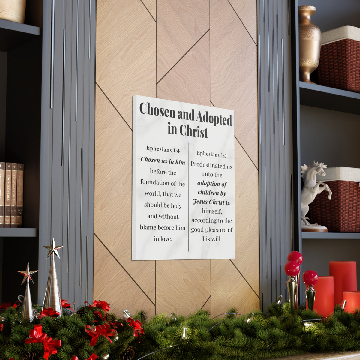 Scripture Walls Chosen and Adopted in Christ Ephesians 1:4-5 Bible Verse Canvas Christian Wall Art Ready to Hang Unframed-Express Your Love Gifts