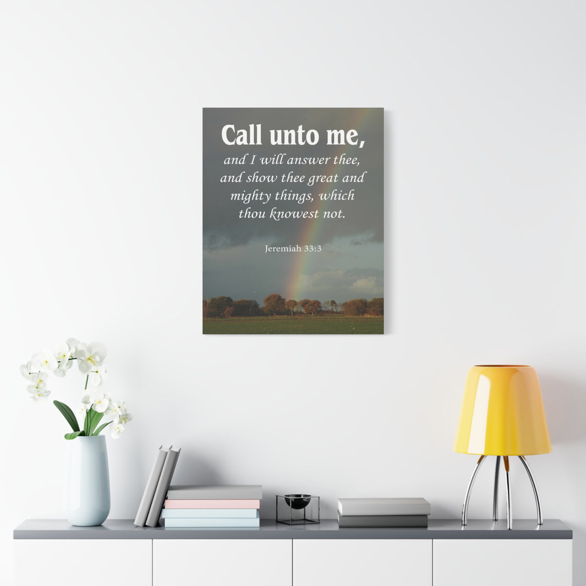 Scripture Canvas Call Unto Me Jeremiah 33:3 Christian Wall Art Bible Verse Print Ready to Hang-Express Your Love Gifts