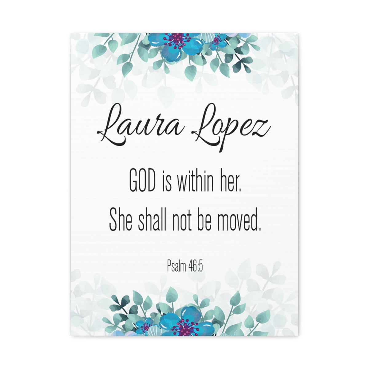 Personalized Scripture Walls God Is Within Her Psalm 46:5 Bible Chapter Canvas Christian Wall Art Ready to Hang-Express Your Love Gifts