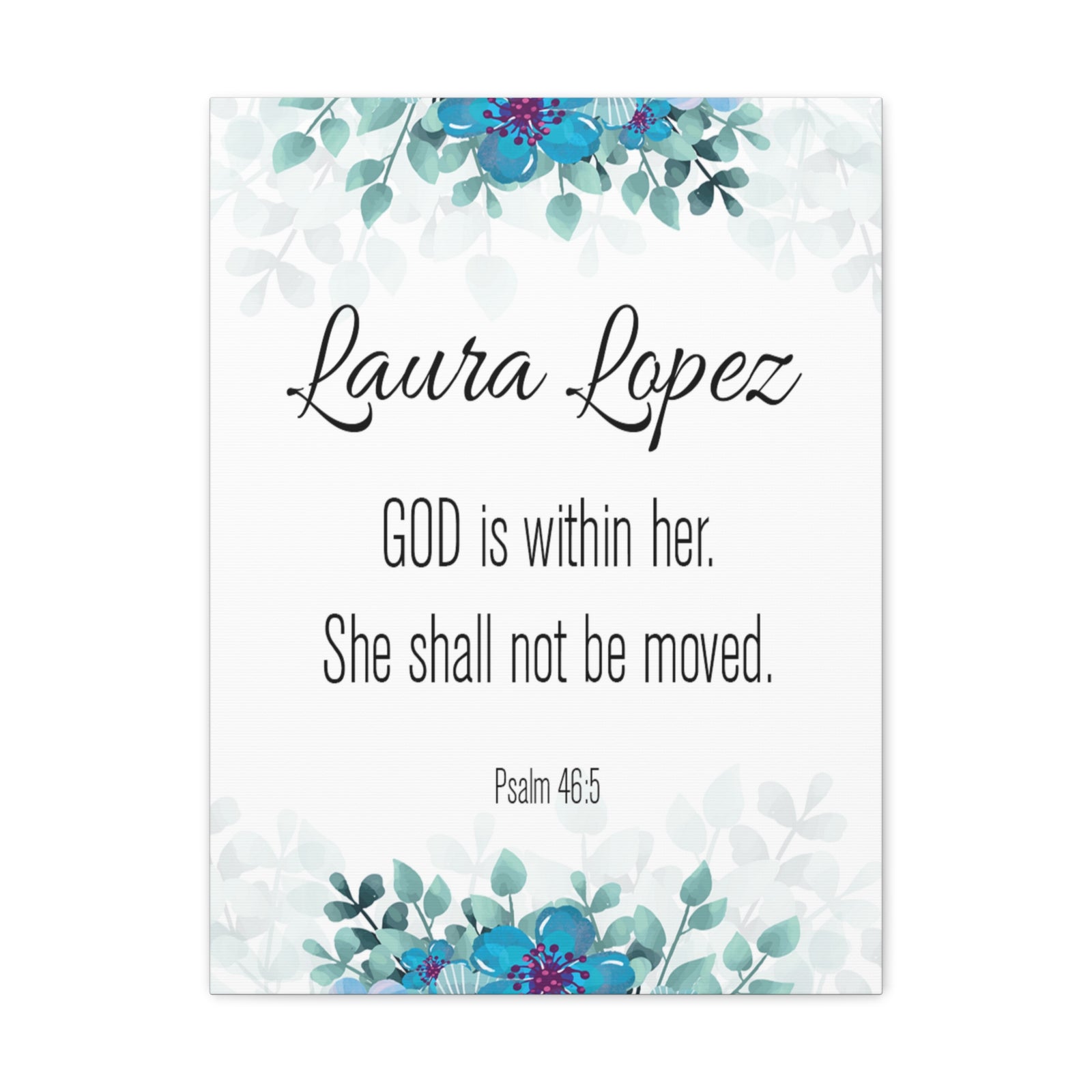 Personalized Scripture Walls God Is Within Her Psalm 46:5 Bible Chapter Canvas Christian Wall Art Ready to Hang-Express Your Love Gifts