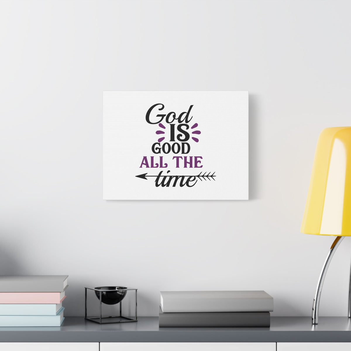 Scripture Canvas God Is Good All The Time Psalm 100:5 Christian Wall Art Bible Verse Print Ready to Hang-Express Your Love Gifts