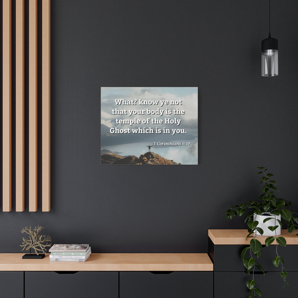 Scripture Walls Holy Ghost 1 Corinthians 6:19 Bible Verse Canvas Christian Wall Art Ready to Hang-Express Your Love Gifts