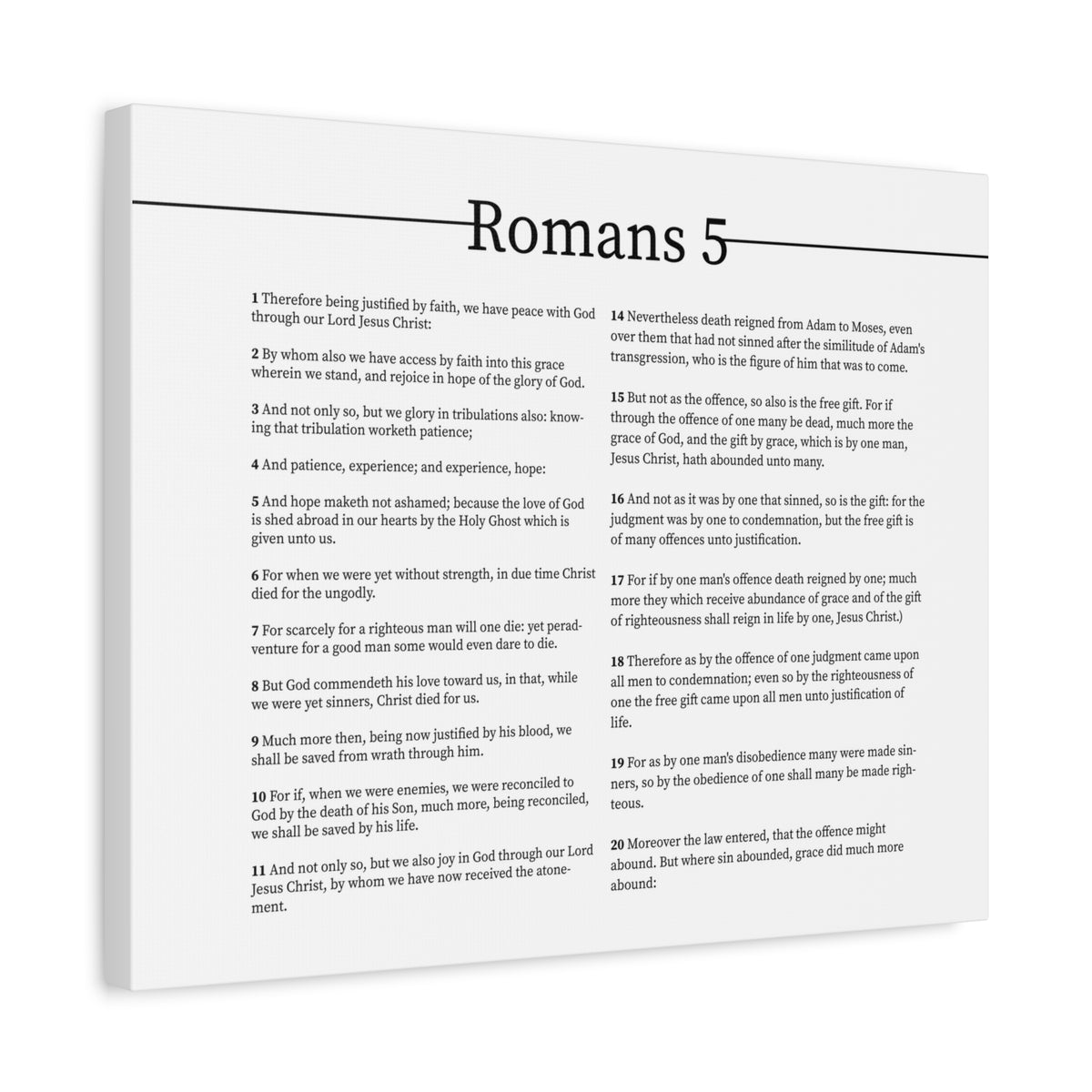 Scripture Canvas Peace With God Romans 5 Christian Wall Art Bible Verse Print Ready to Hang-Express Your Love Gifts