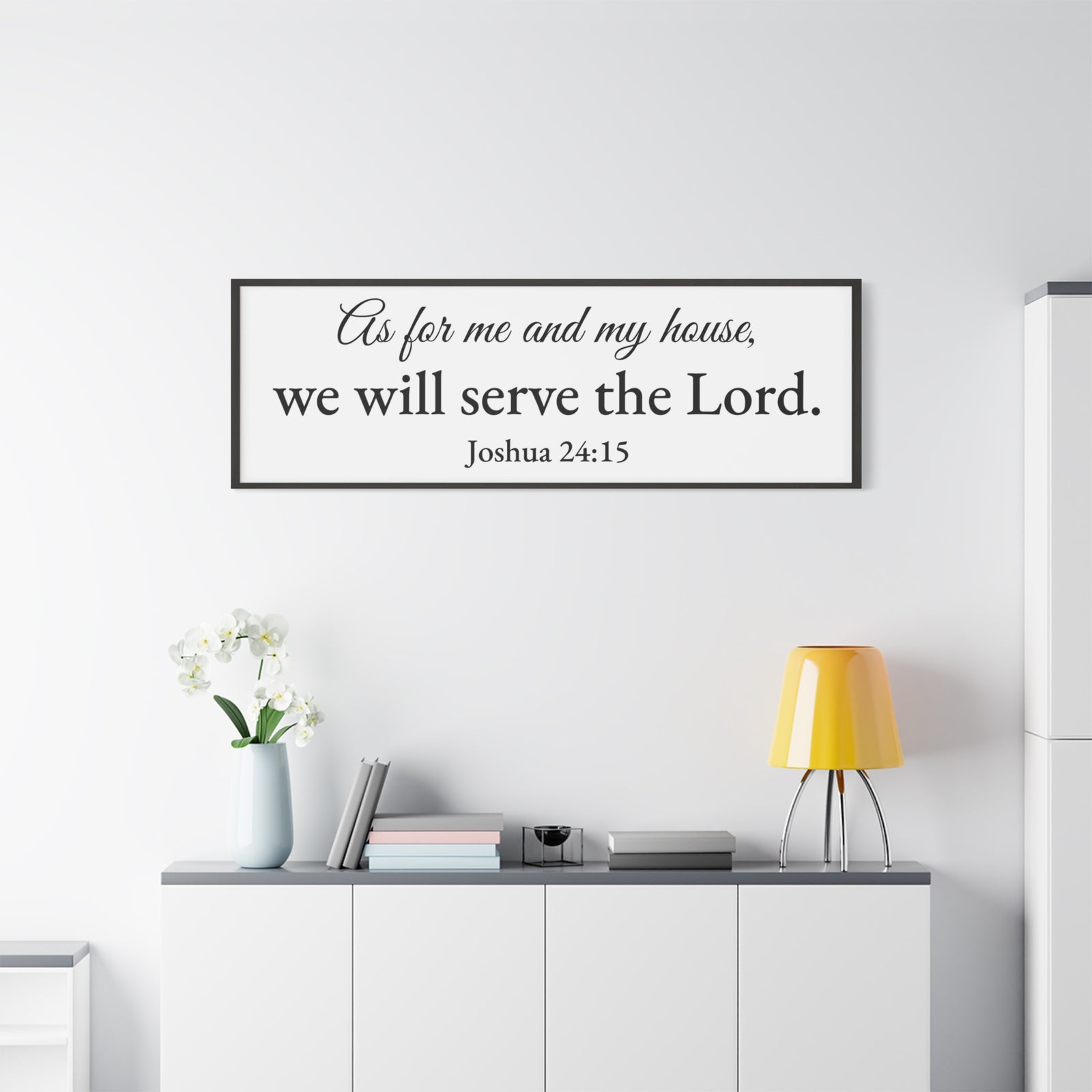 Scripture Walls Joshua 24:15 White Bible Verse Canvas Christian Wall Art Ready to Hang Unframed-Express Your Love Gifts