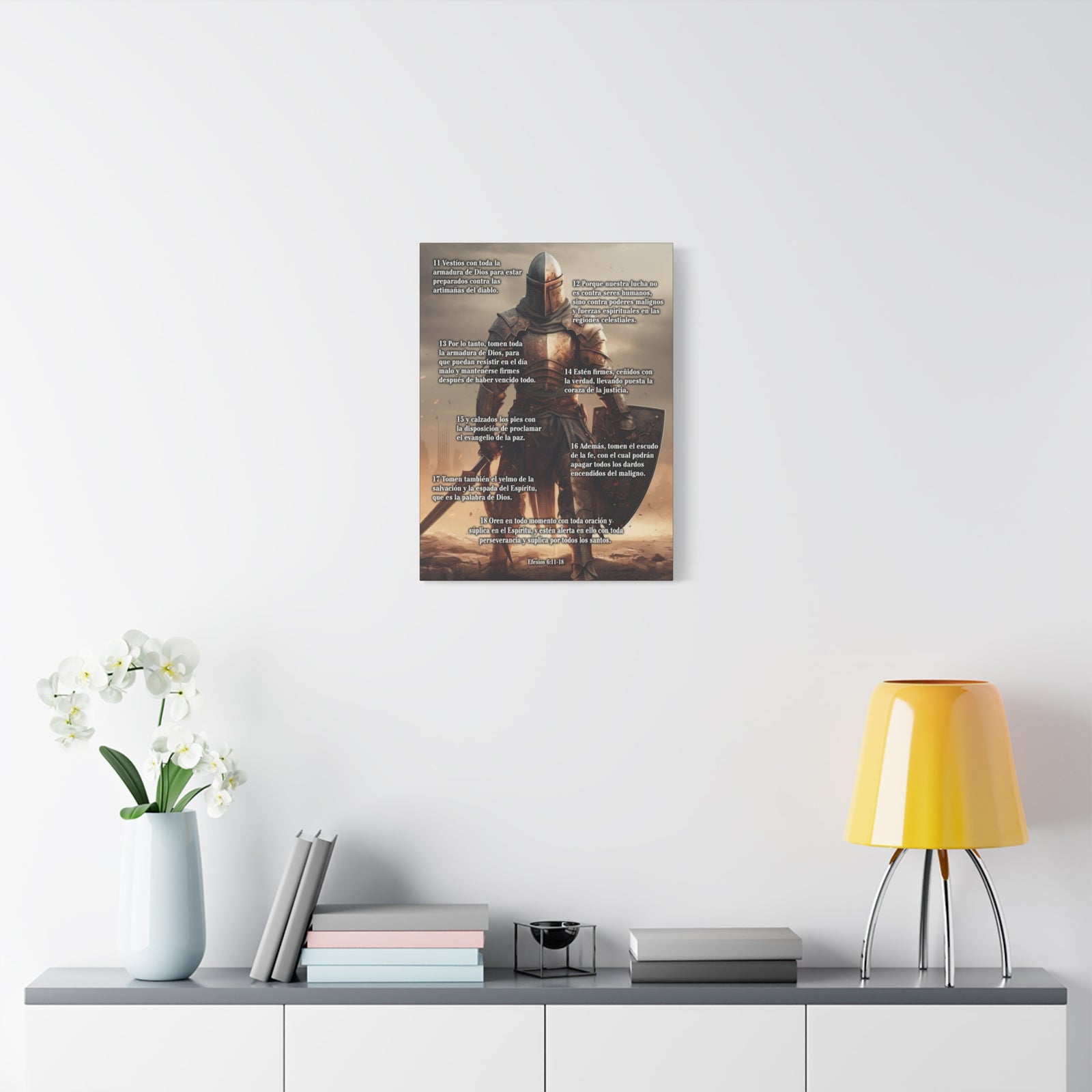 Scripture Walls Armour Of God Ephesians 6:11-18 Standing Warrior Spanish Christian Wall Art Print Ready to Hang Unframed-Express Your Love Gifts