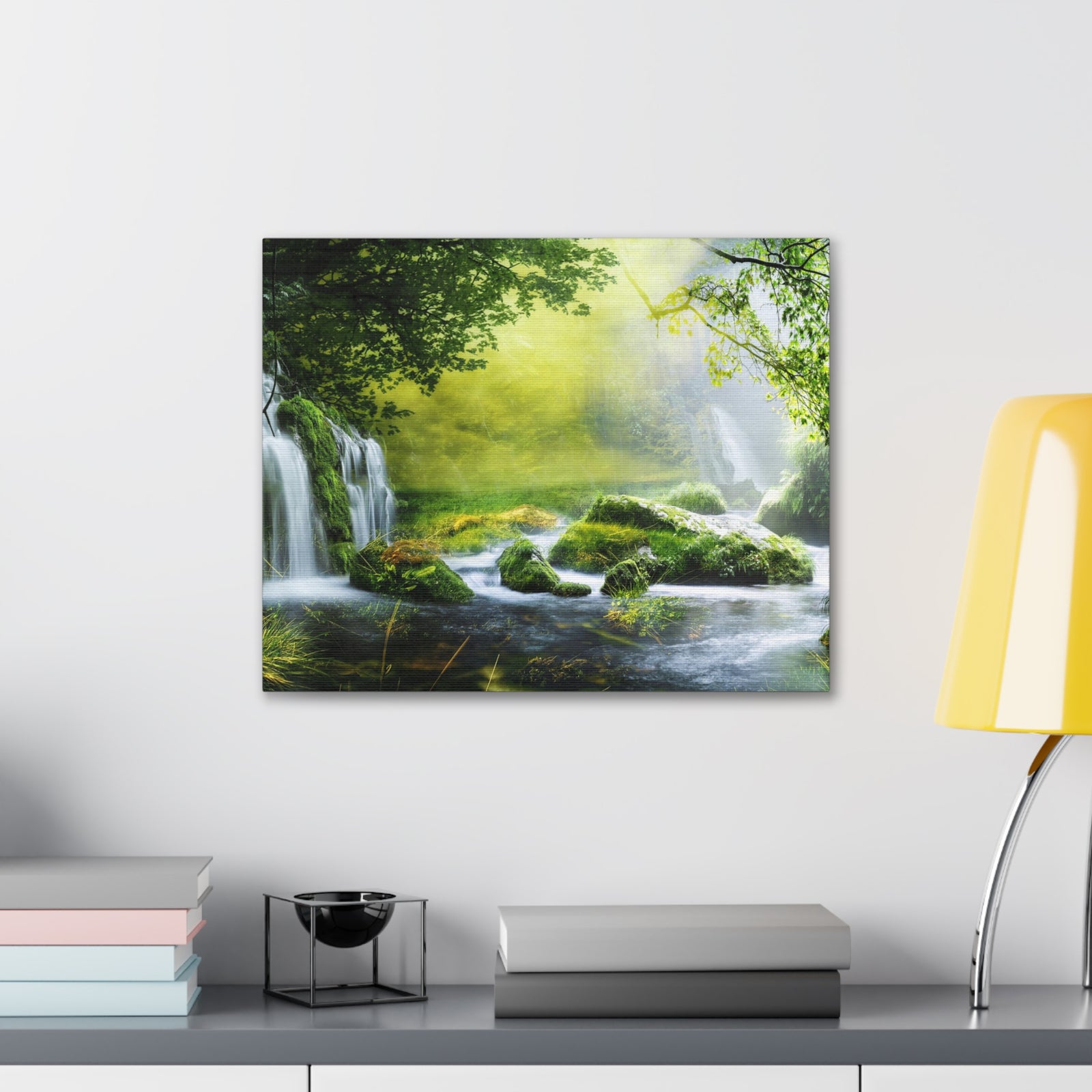 Tropical Forest Falls Nature Wilderness Photography Canvas Wall Art for Home Decor Ready-to-Hang-Express Your Love Gifts