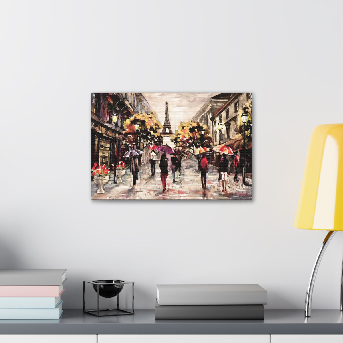 Paris Urban People Walking France Canvas Artwork High-Quality Breathtaking French City for Home Decor Ready to Hang-Express Your Love Gifts