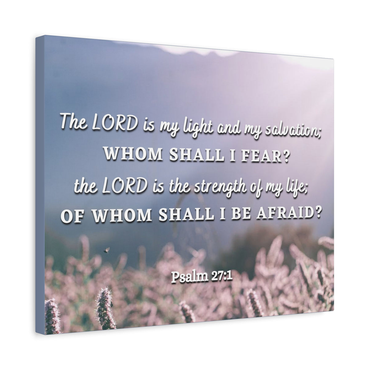 Scripture Canvas Light And Salvation Psalm 27:1 Christian Wall Art Bible Verse Print Ready to Hang-Express Your Love Gifts