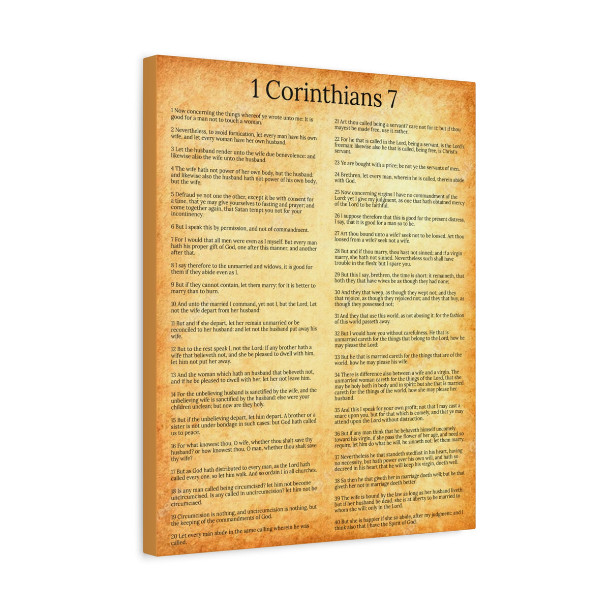 Scripture Walls 1 Corinthians 7 Marriage Chapter Gold Christian Wall Art Print Ready to Hang Unframed-Express Your Love Gifts